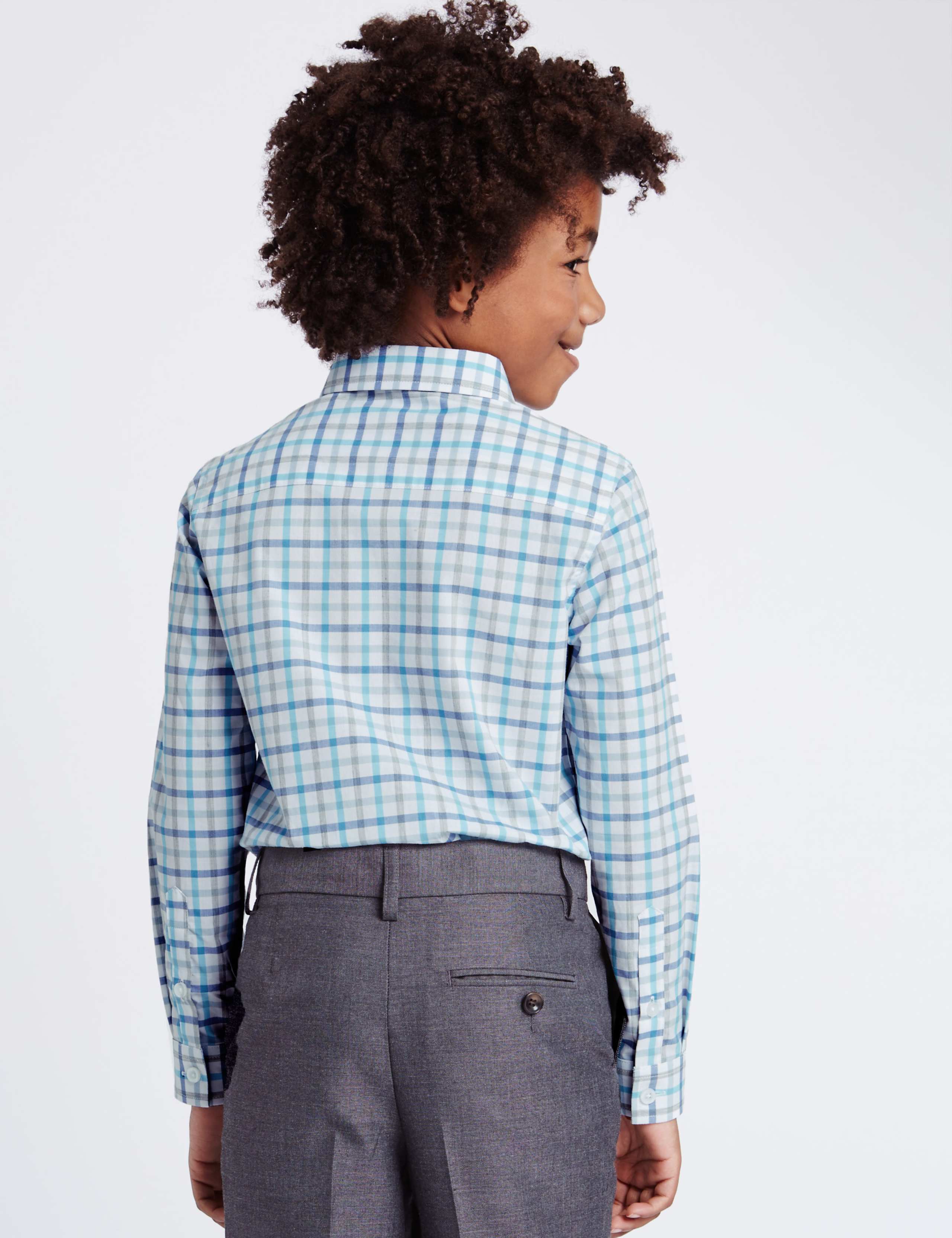 Pure Cotton Checked Shirt (3-14 Years) 3 of 6