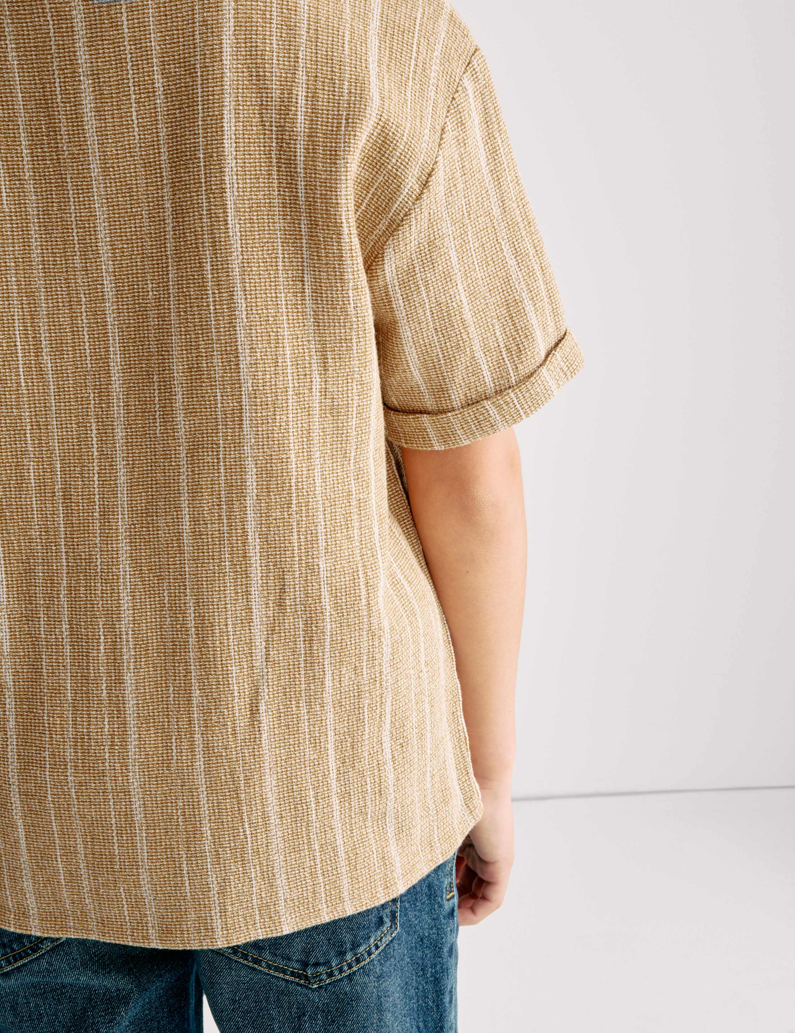 Pure Cotton Textured Striped Shirt (6-16 Yrs) 7 of 7