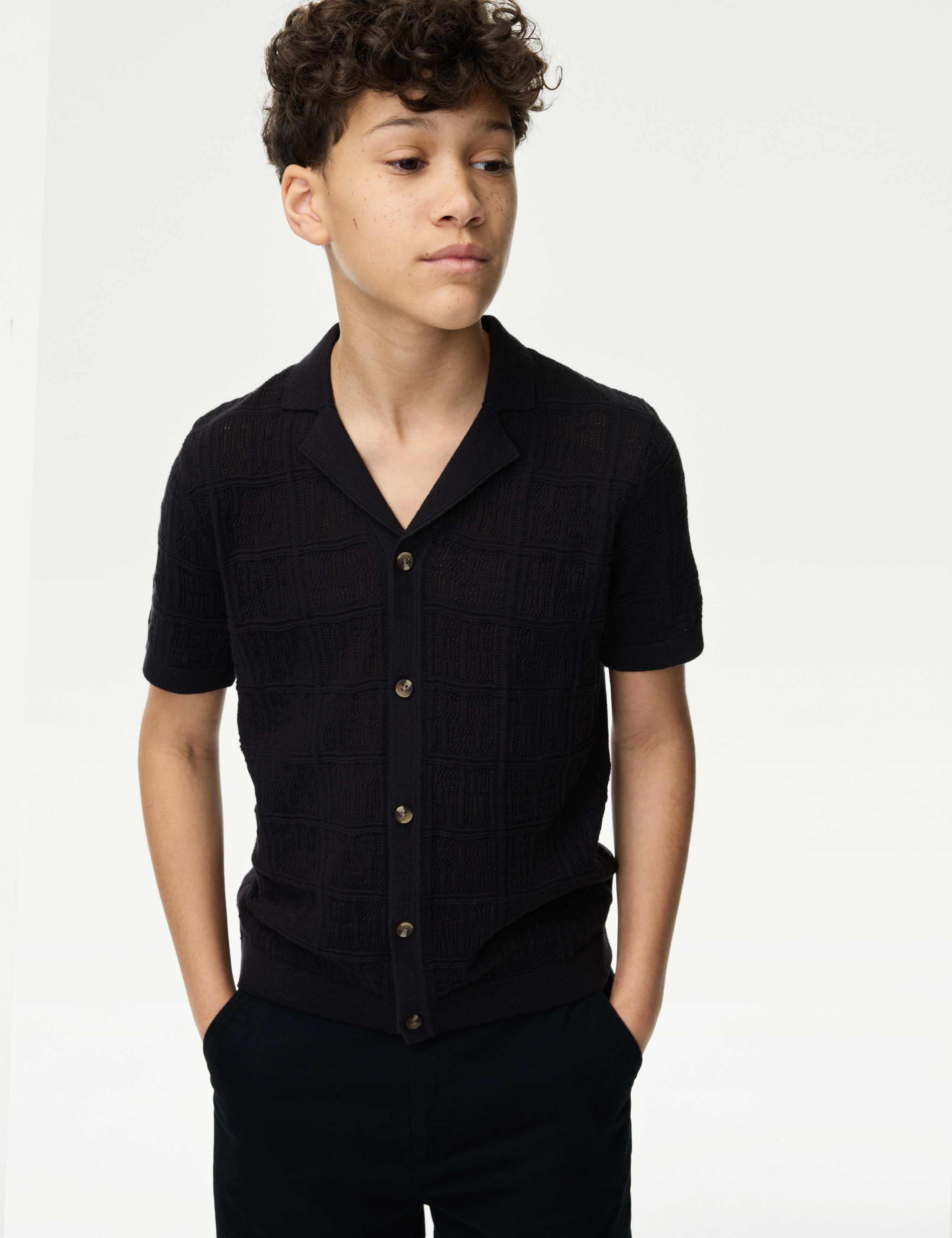 Pure Cotton Fine Knitted Shirt (6-16 Yrs) 3 of 4