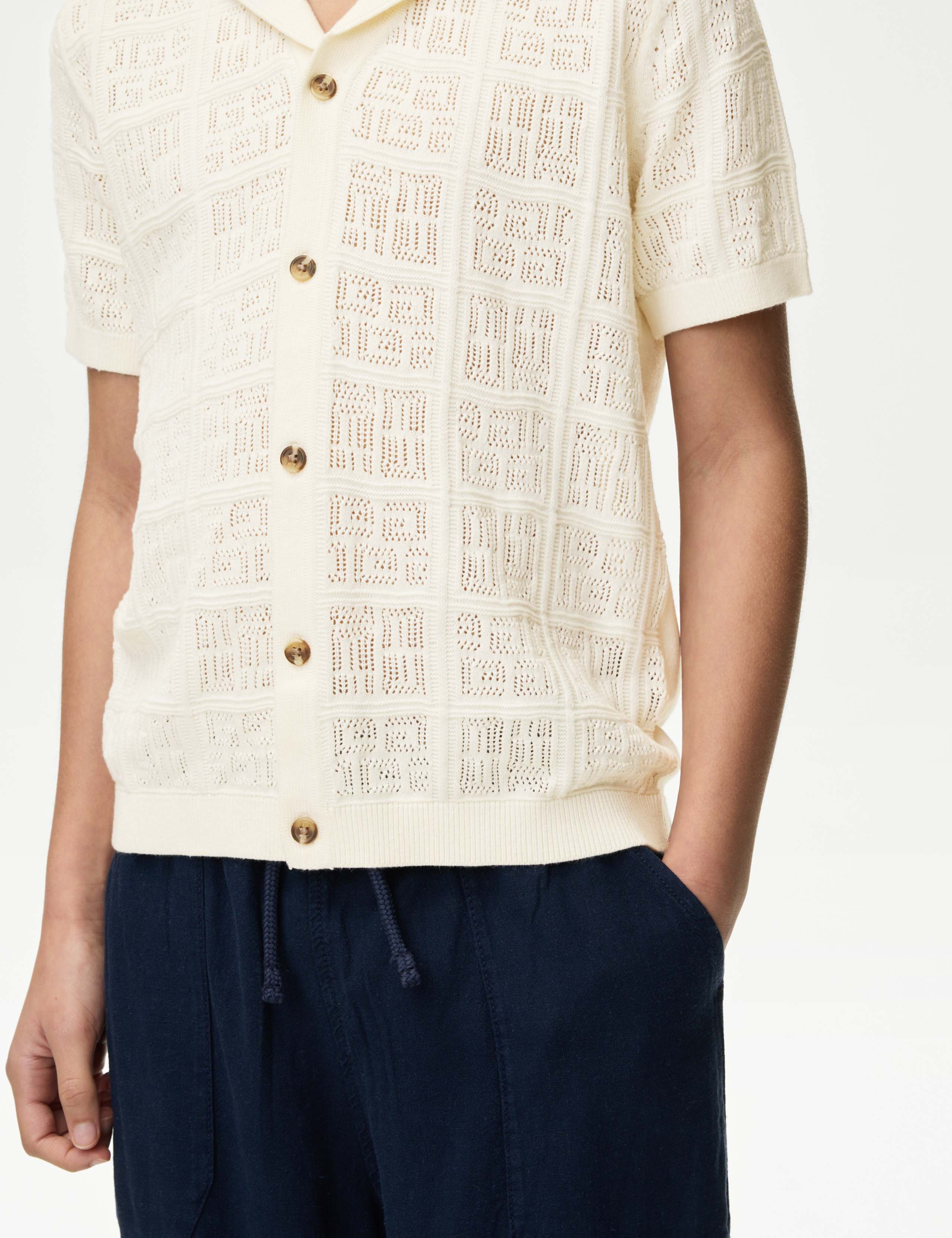 Pure Cotton Fine Knitted Shirt (6-16 Yrs) 3 of 4