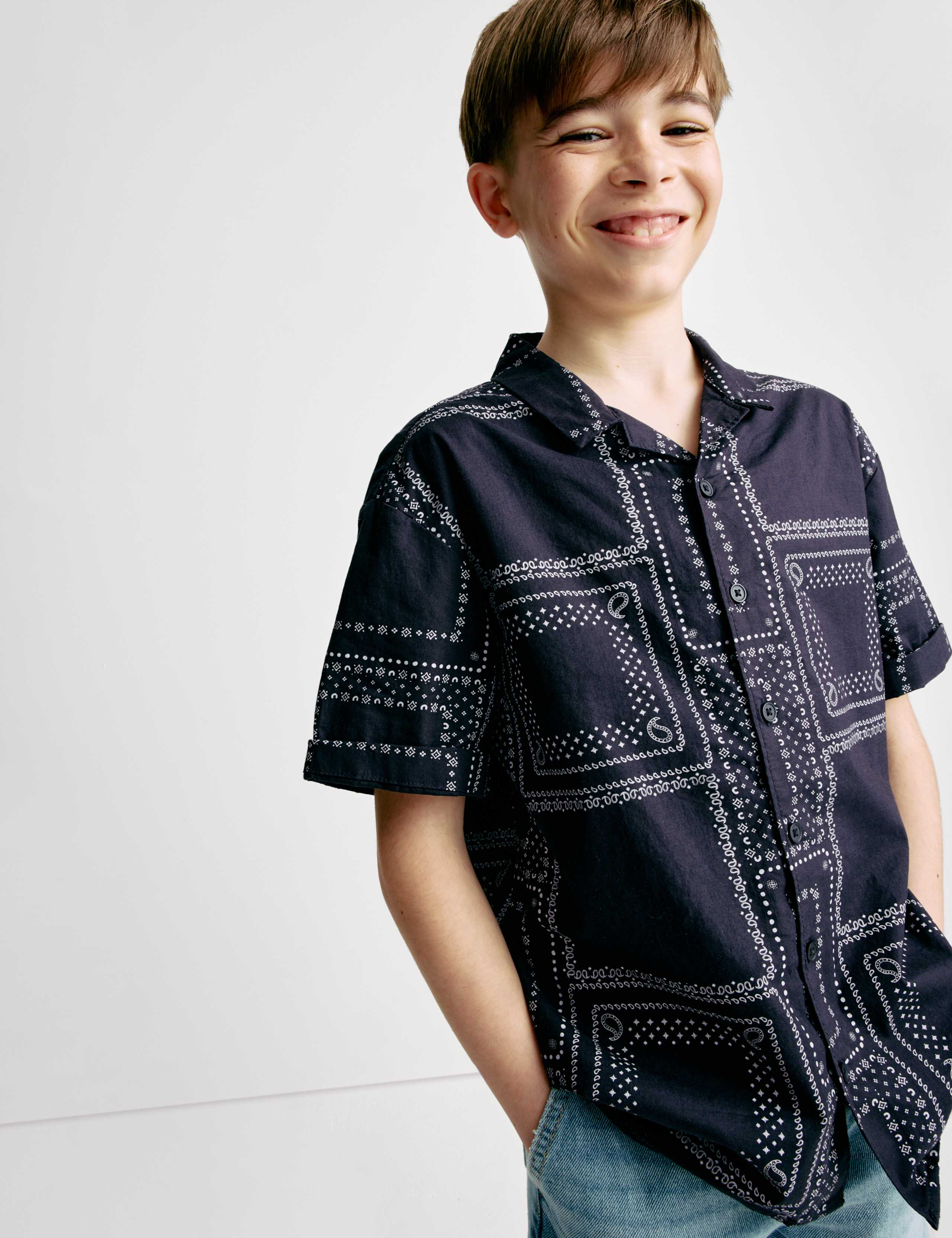 Pure Cotton Patterned Shirt (6-16 Yrs) 5 of 7