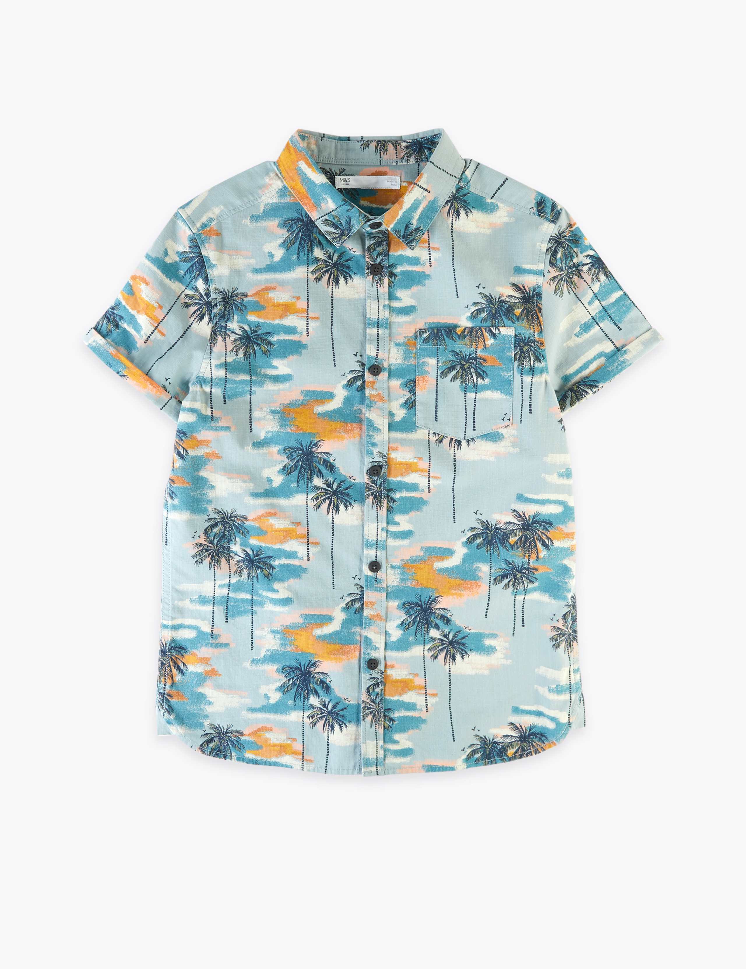 Pure Cotton Palm Tree Shirt (6-16 Years) 1 of 1