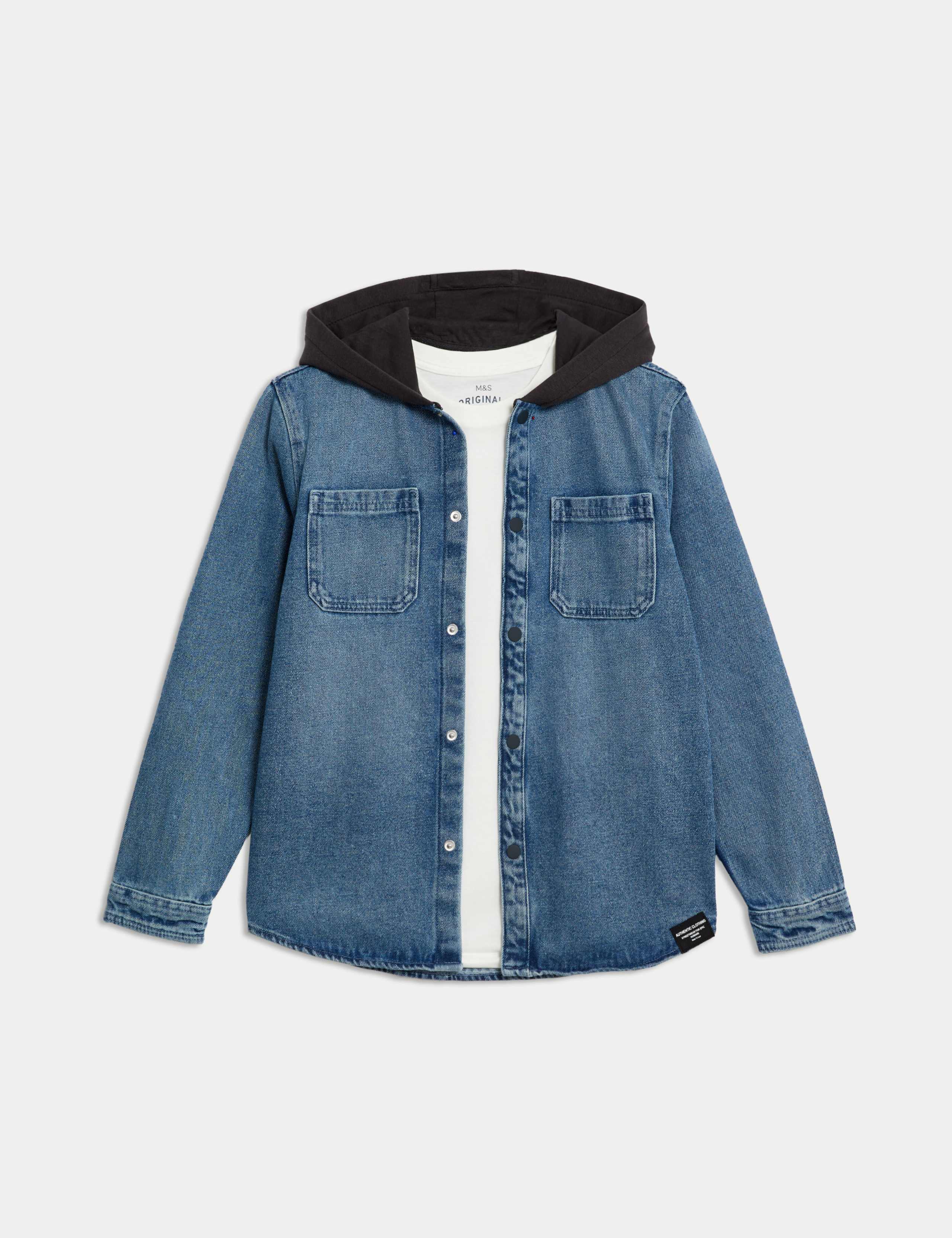Denim Hooded Shacket (6-16 Yrs) 1 of 1
