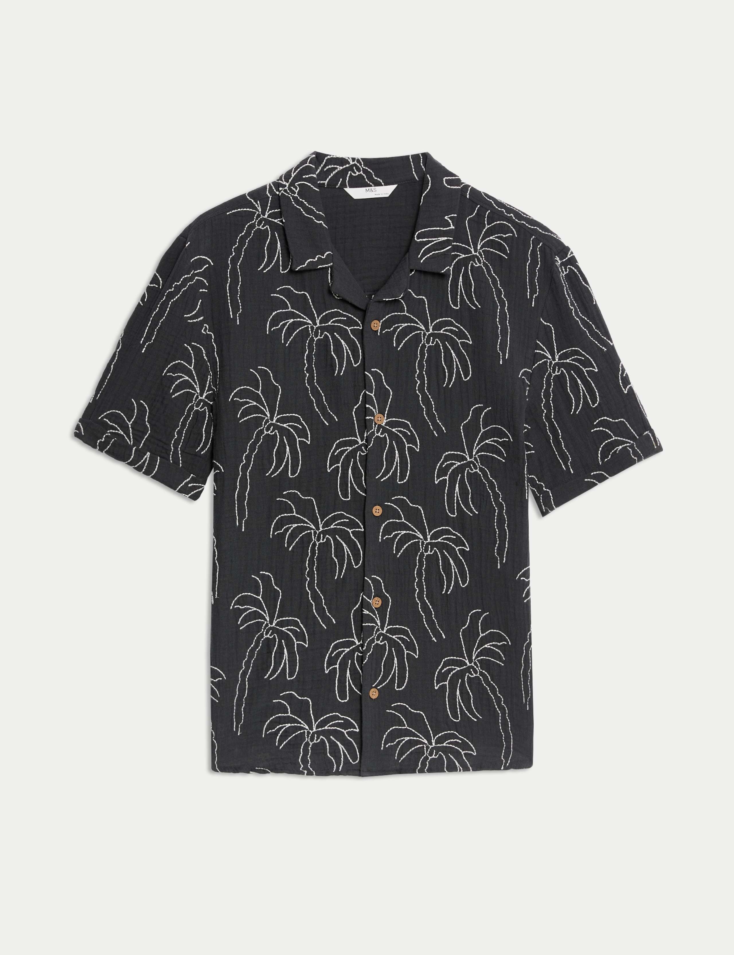 Pure Cotton Textured Palm Tree Shirt (2-16 Yrs) 2 of 5