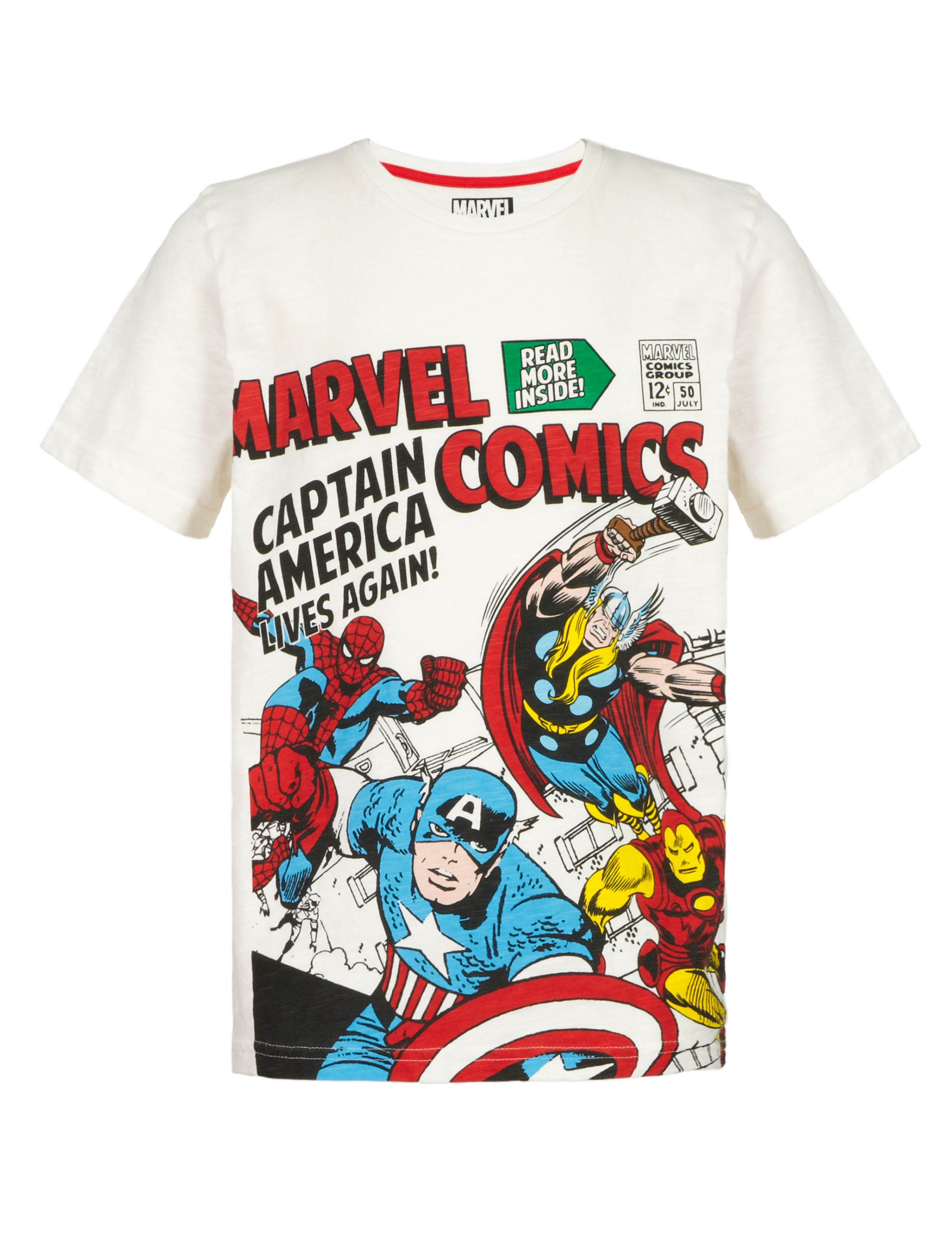 Pure Cotton Marvel Comic Characters T-Shirt with Stickers (5-14 Years) 2 of 5