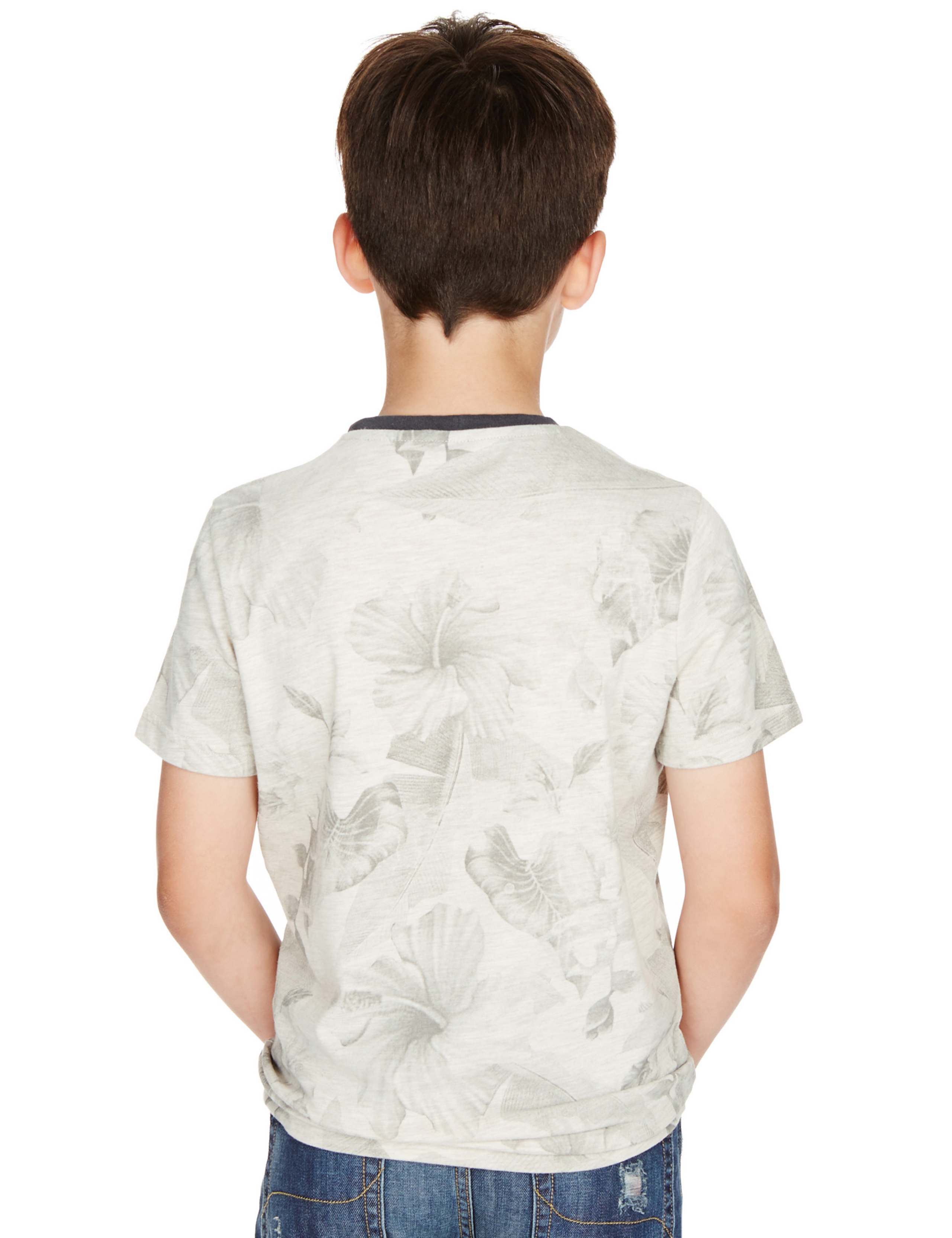 Pure Cotton Hibiscus Print T-Shirt (5-14 Years) 3 of 3