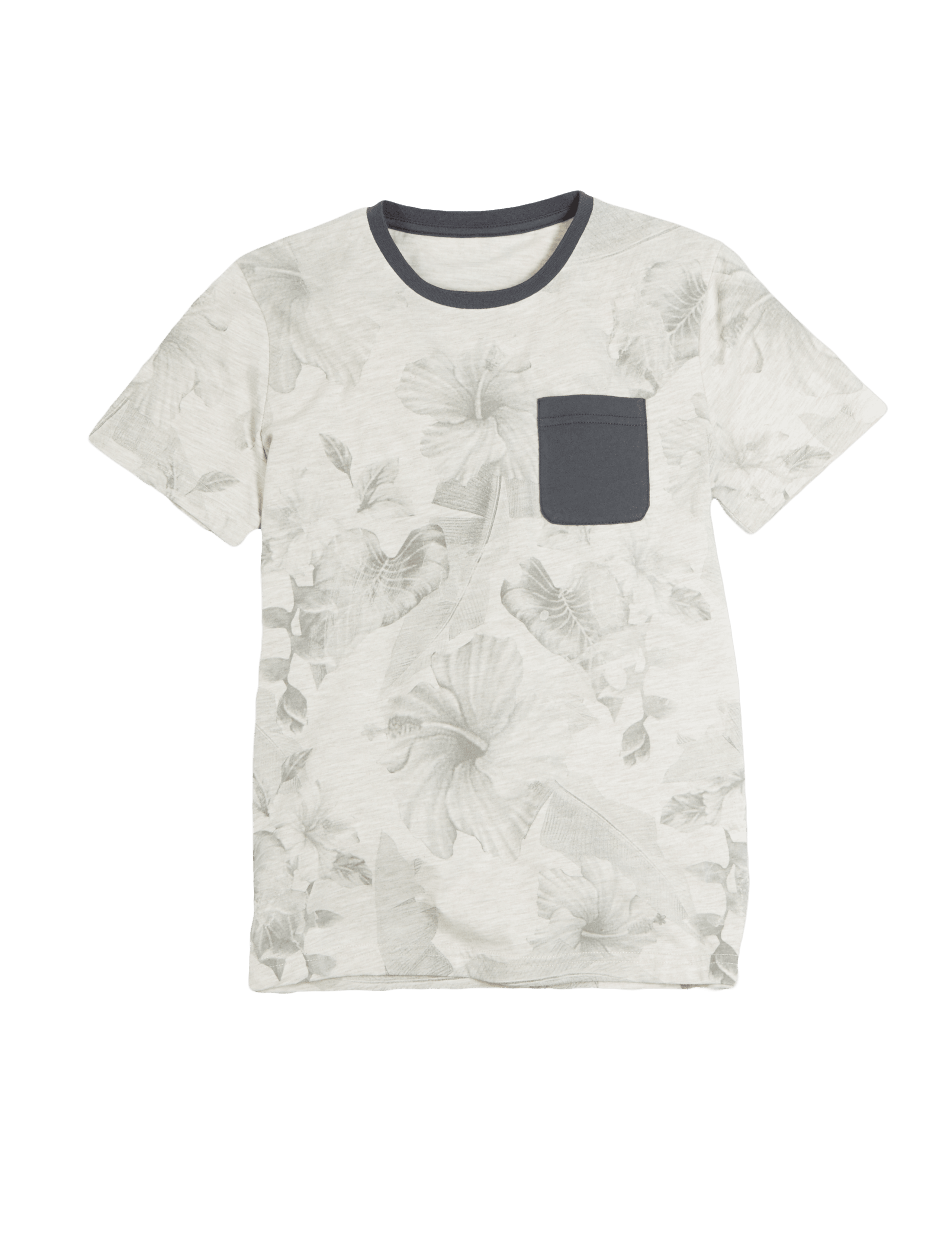 Pure Cotton Hibiscus Print T-Shirt (5-14 Years) 2 of 3
