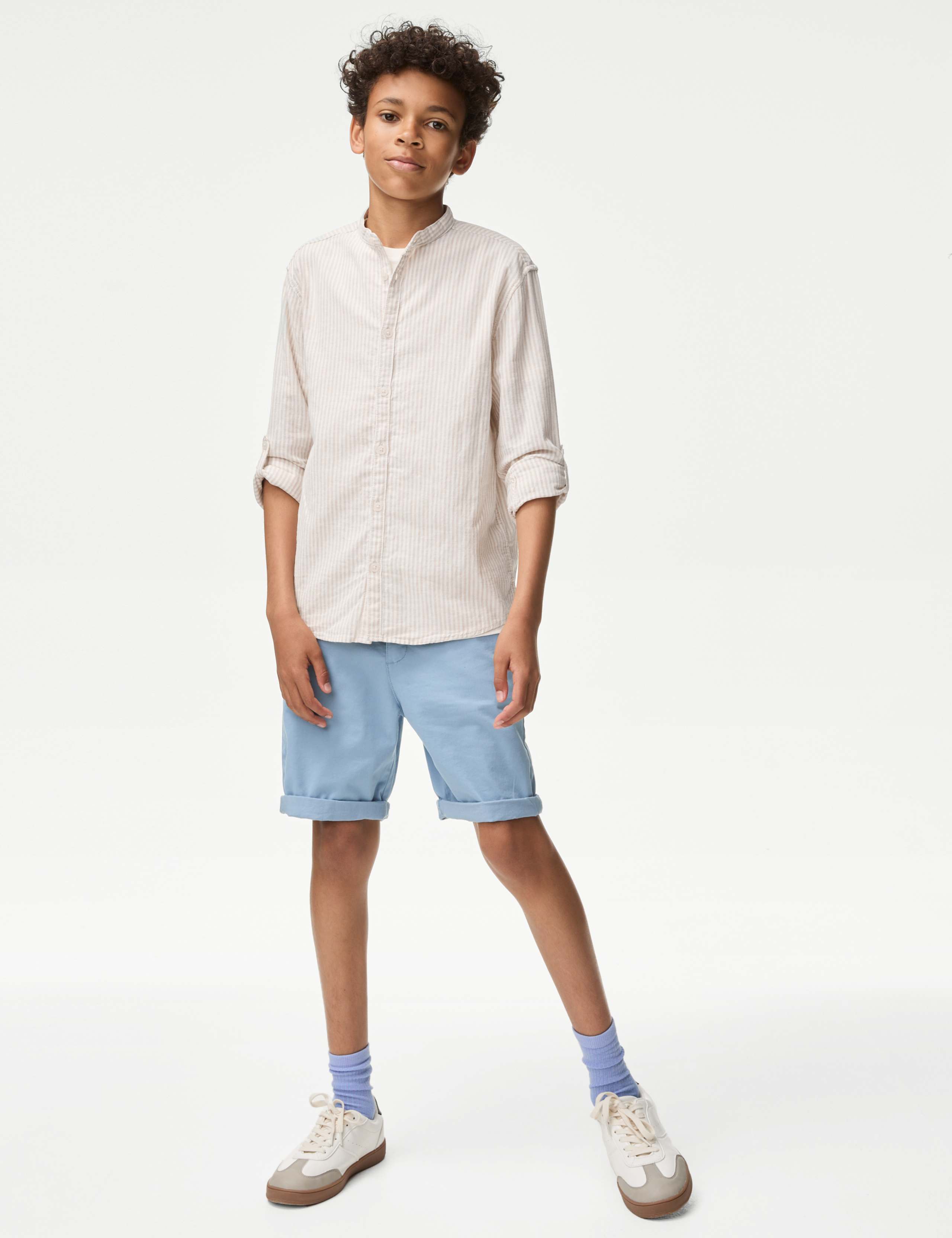 Cotton Rich Striped Shirt (6-16 Yrs) 1 of 4