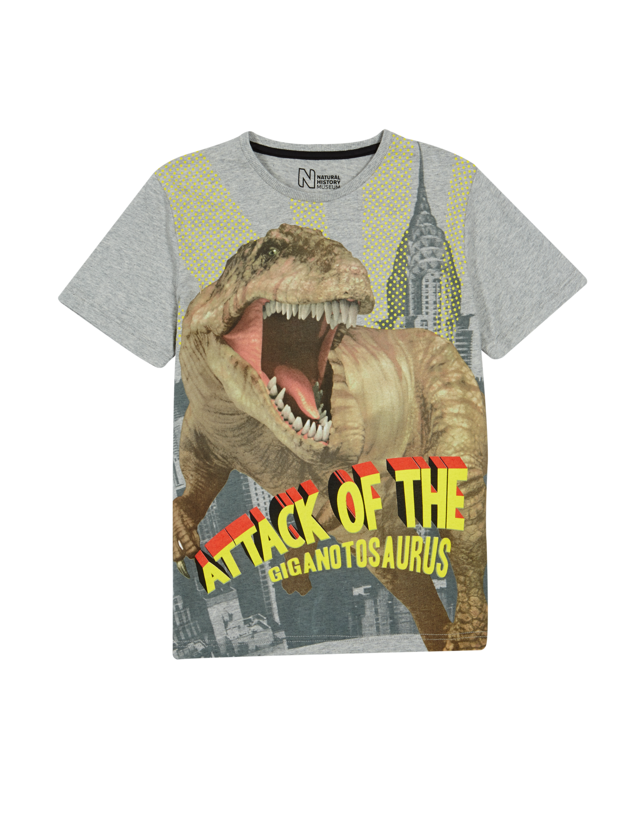 Pure Cotton Natural History Museum Attack of the Dinosaur T-Shirt (5-14 Years) 2 of 3