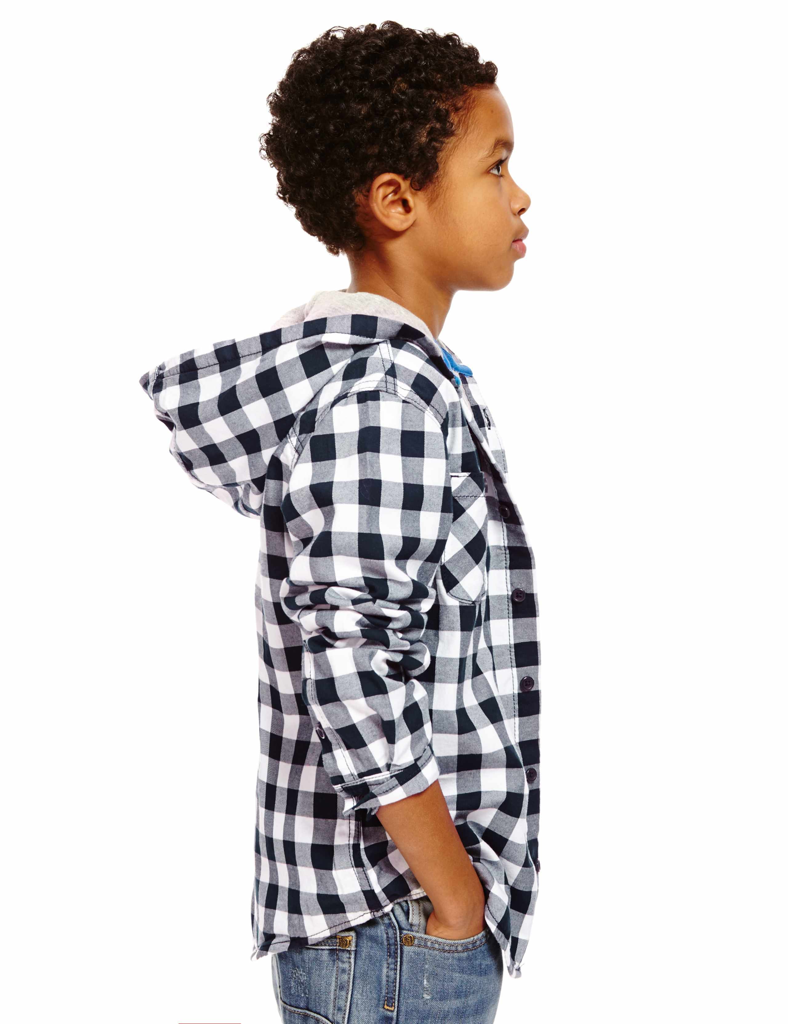 Pure Cotton Hooded Checked Shirt (5-14 Years) 3 of 3
