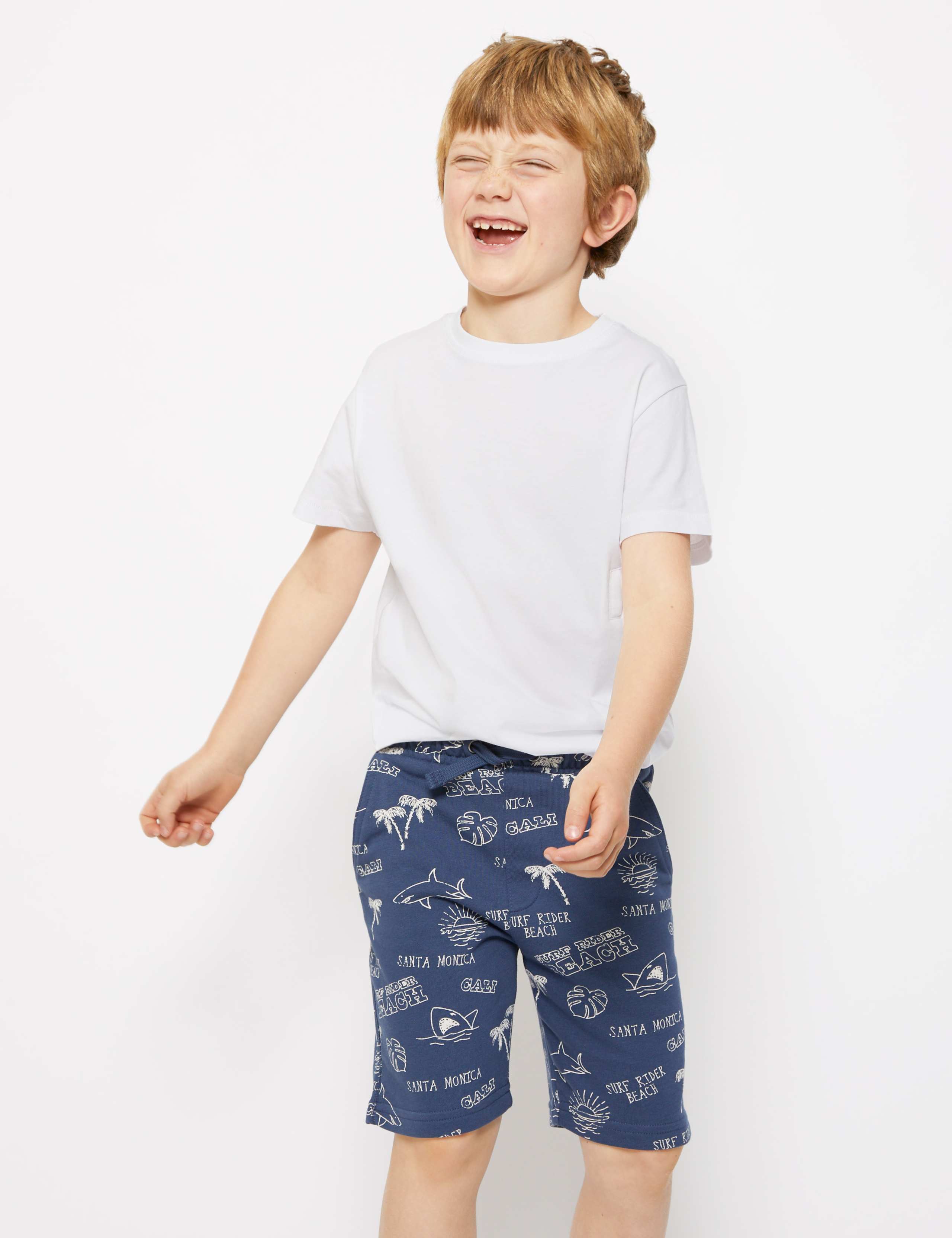 Cotton Beach Print Shorts (6-16 Yrs) 1 of 4