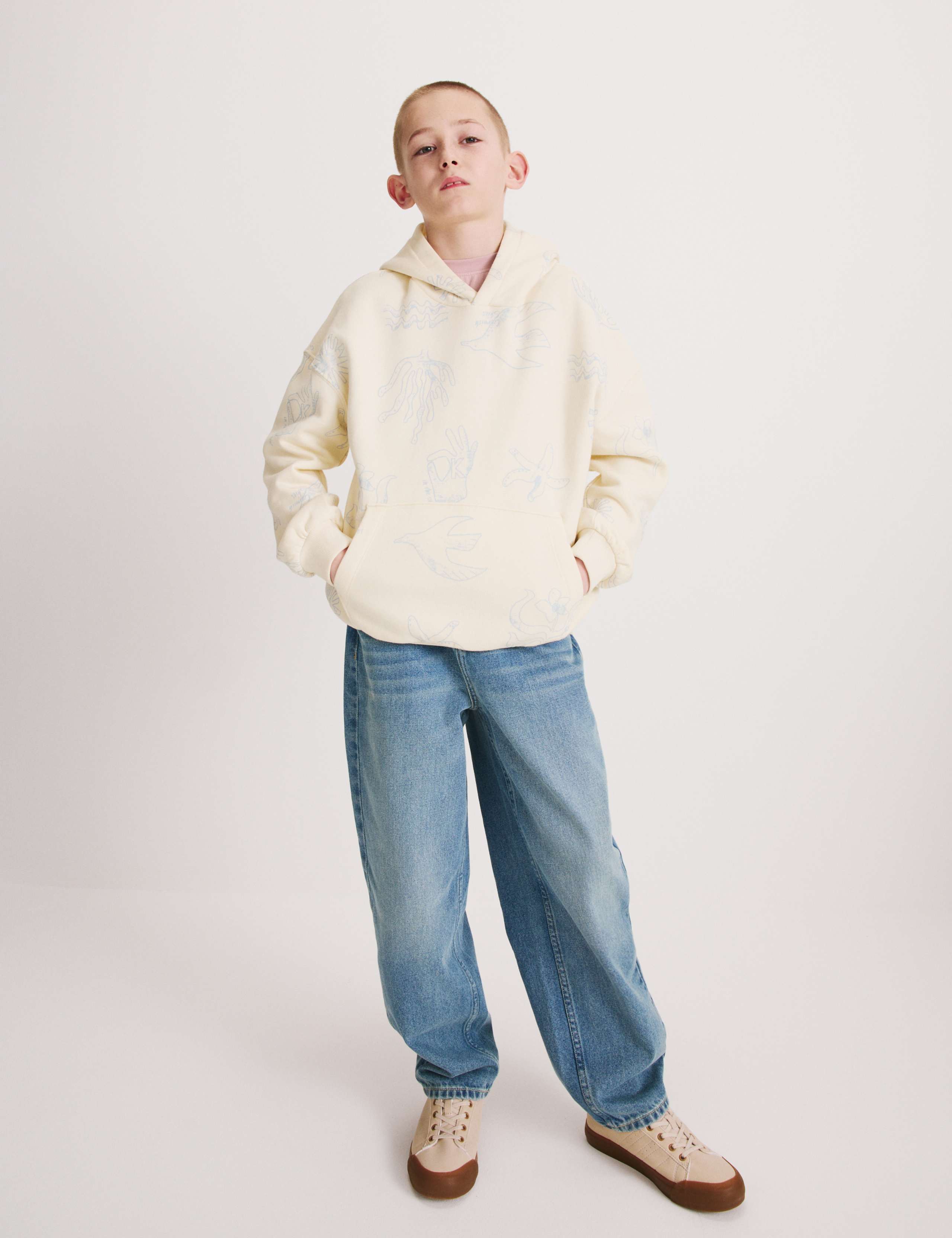 Cotton Rich Patterned Hoodie (6-16 Yrs) 4 of 7