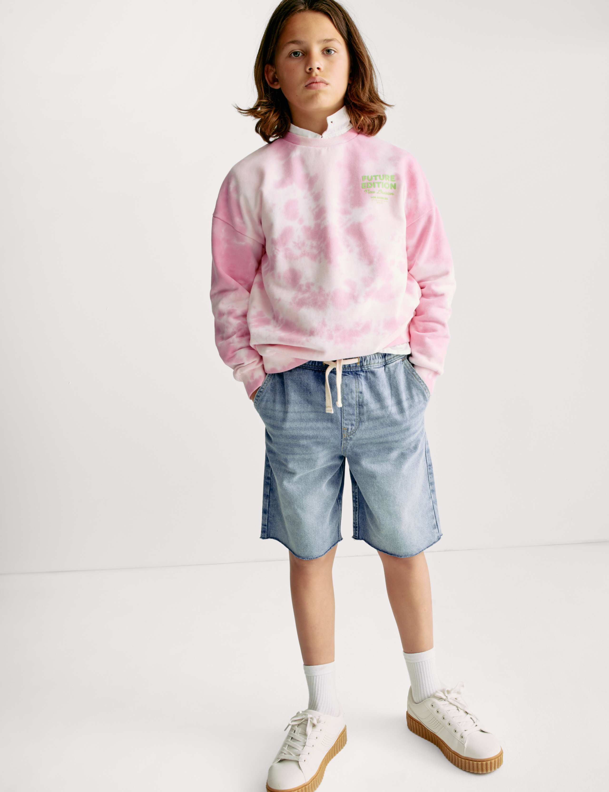 Denim Elasticated Waist Frayed Shorts (6-16 Yrs) 3 of 6