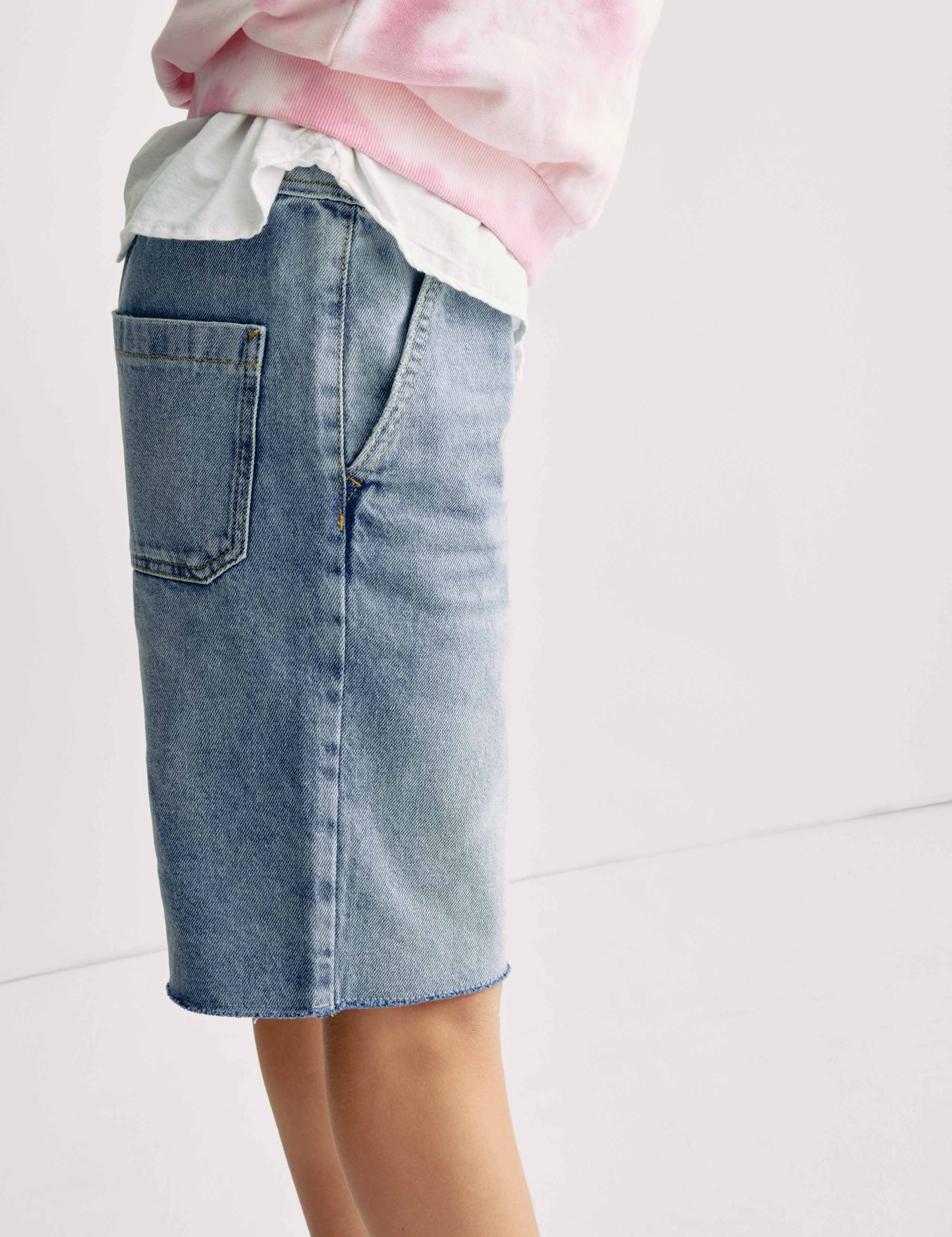 Denim Elasticated Waist Frayed Shorts (6-16 Yrs) 4 of 6