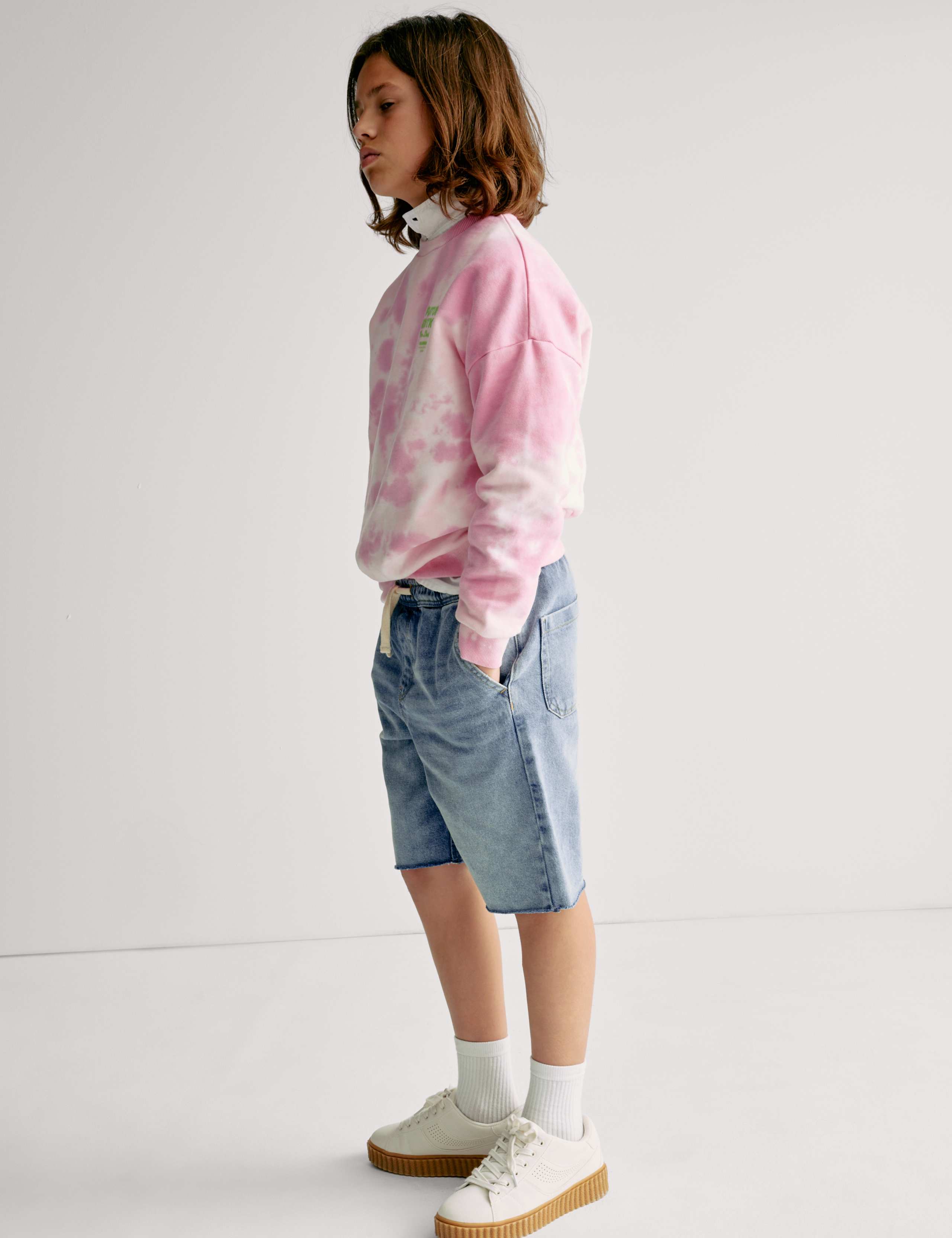 Denim Elasticated Waist Frayed Shorts (6-16 Yrs) 5 of 6