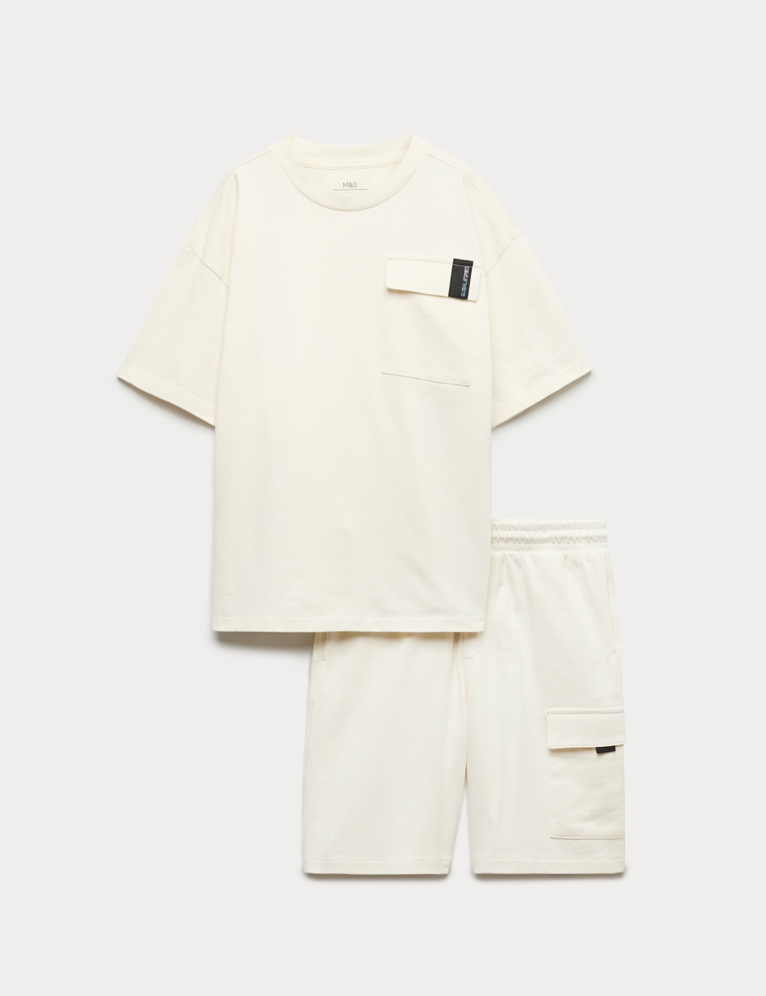 2 Piece Pure Cotton T-Shirt & Shorts Set (6-16 Yrs) 1 of 2