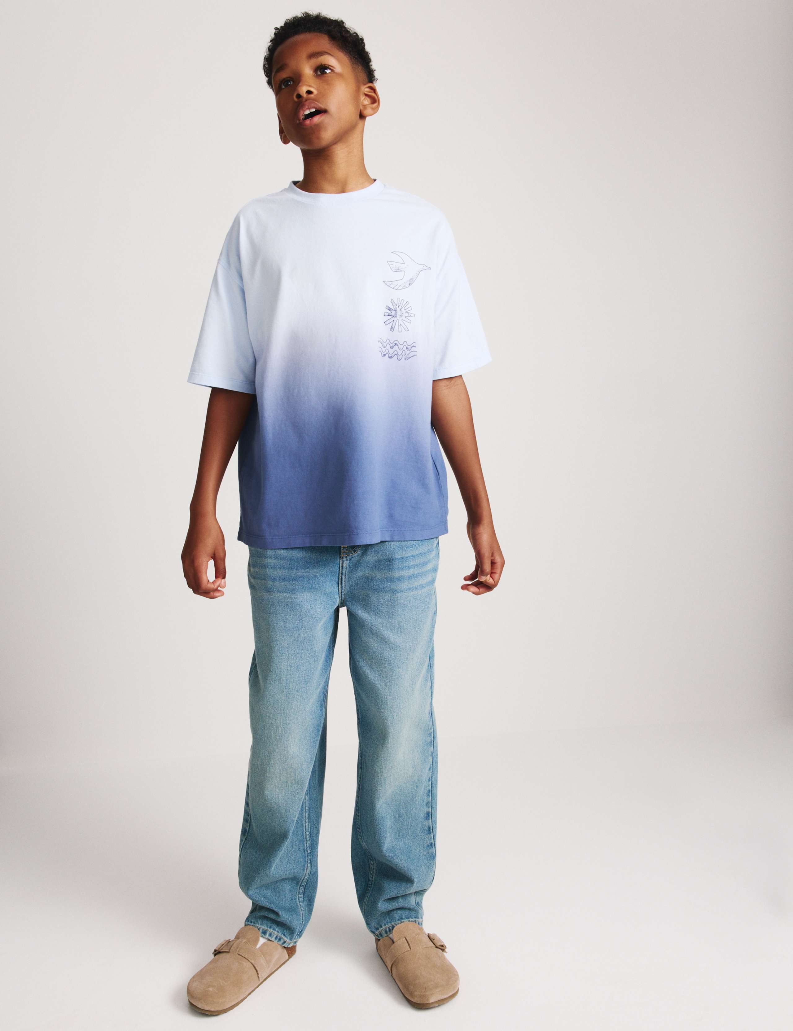 Pure Cotton Ombre Graphic T-Shirt (6-16 Yrs) 3 of 7