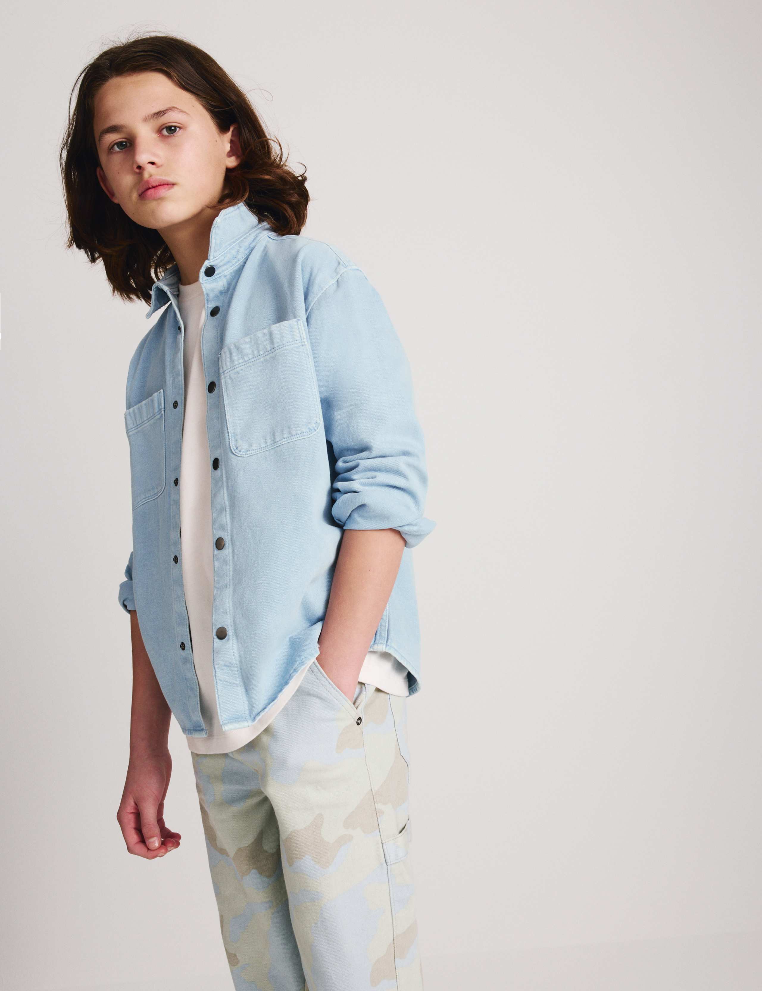 Pure Cotton Denim Shirt (6-16 Yrs) 1 of 8
