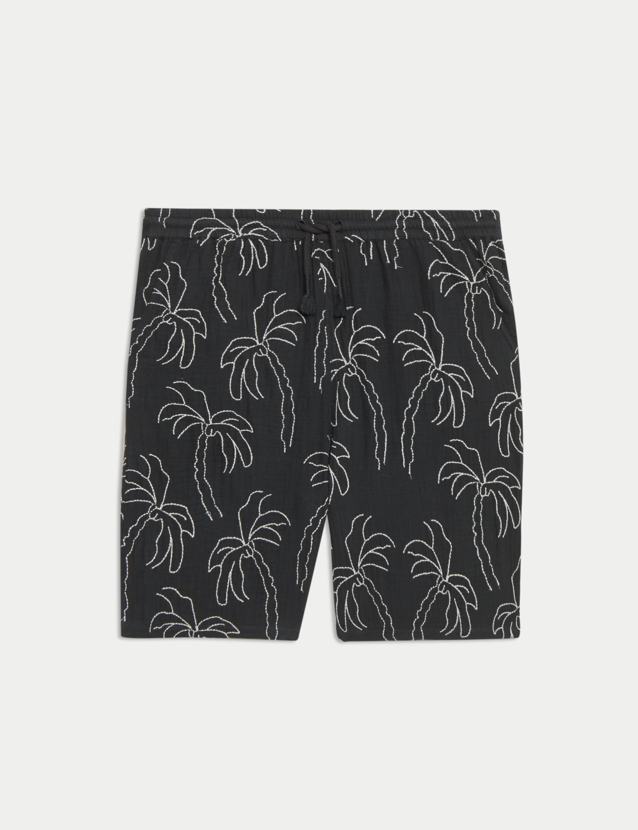 Pure Cotton Textured Palm Tree Shorts (2-16 Yrs) 2 of 5