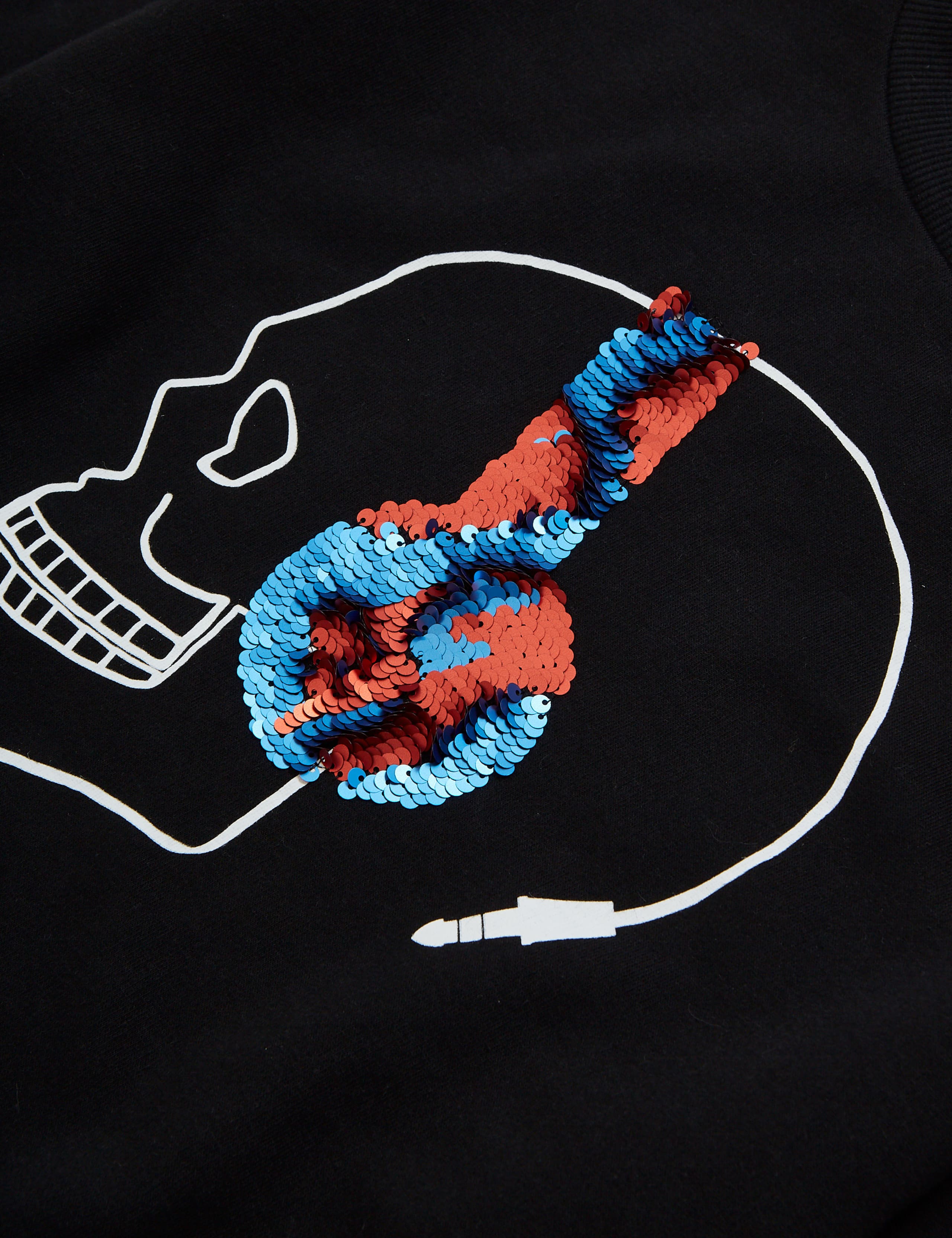 Cotton Sequin Headphones Skull Sweatshirt (6-16 Yrs) 5 of 5