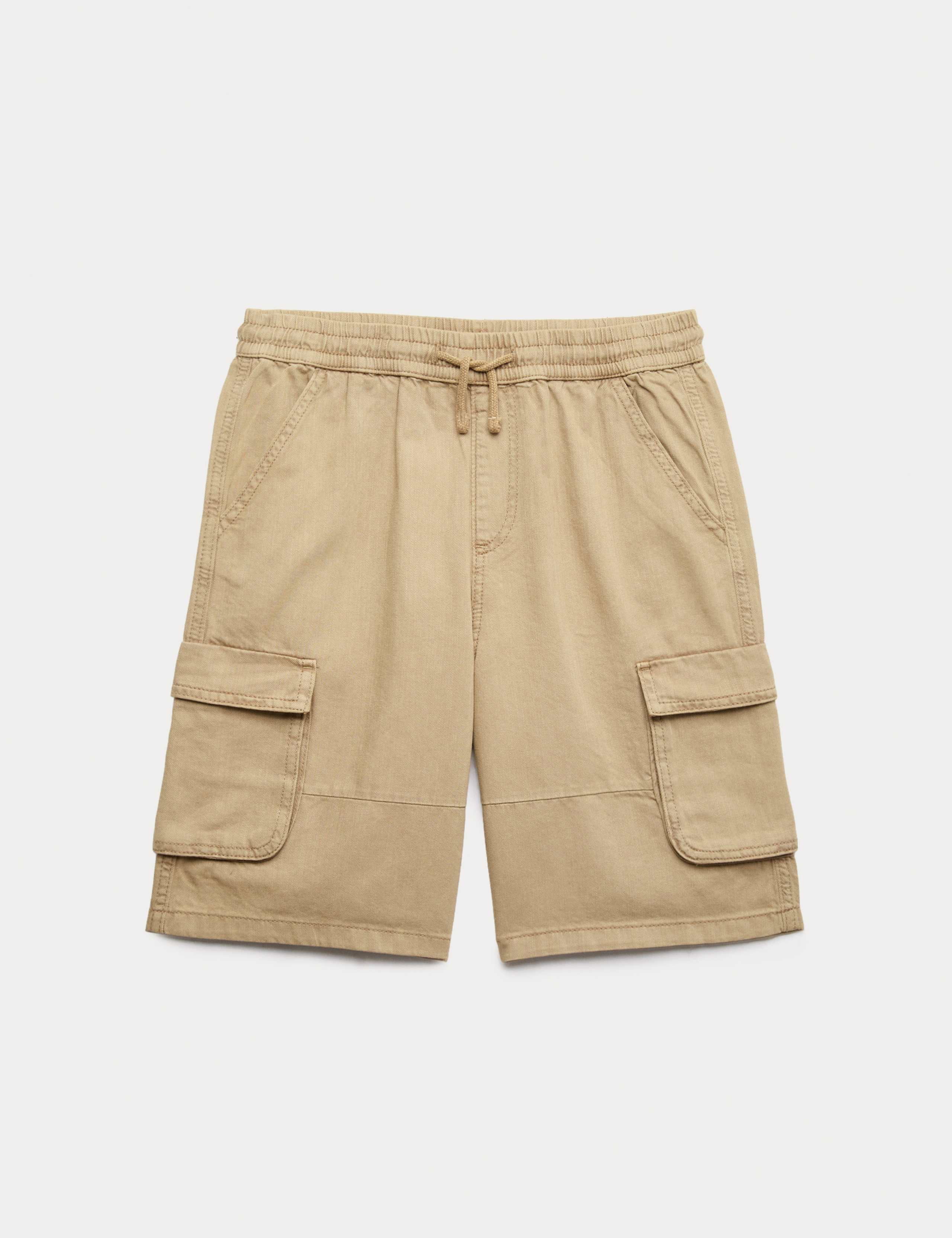 Pure Cotton Cargo Shorts (6-16 Yrs) 1 of 1