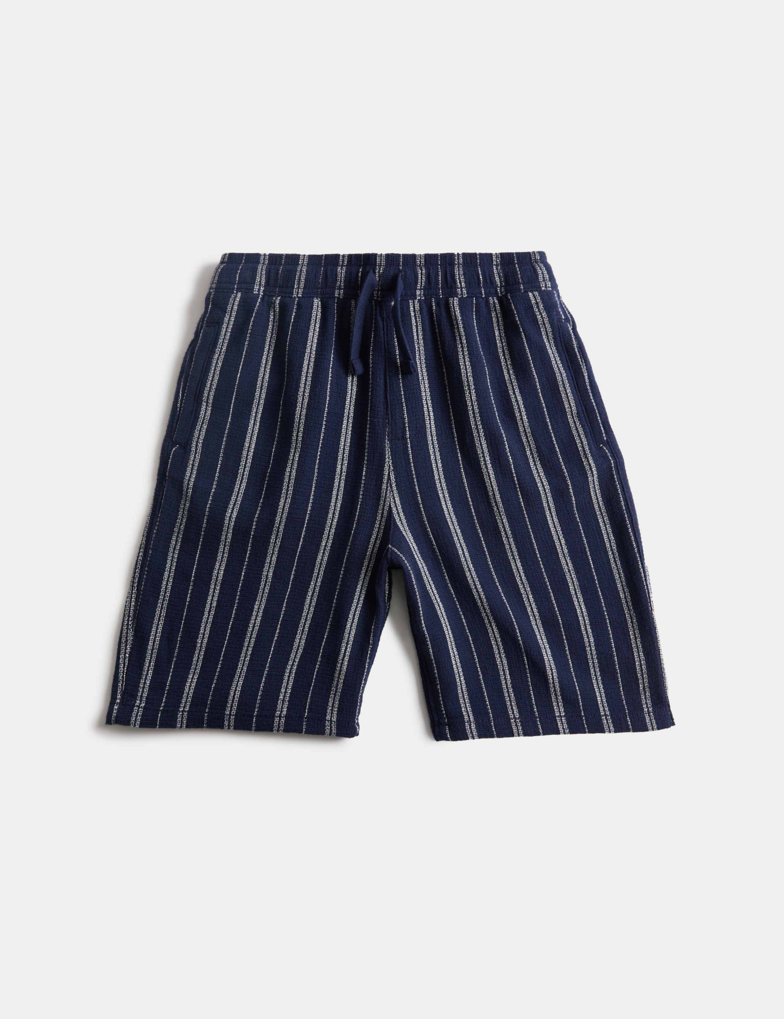 Pure Cotton Textured Striped Shorts (6-16 Yrs) 2 of 4