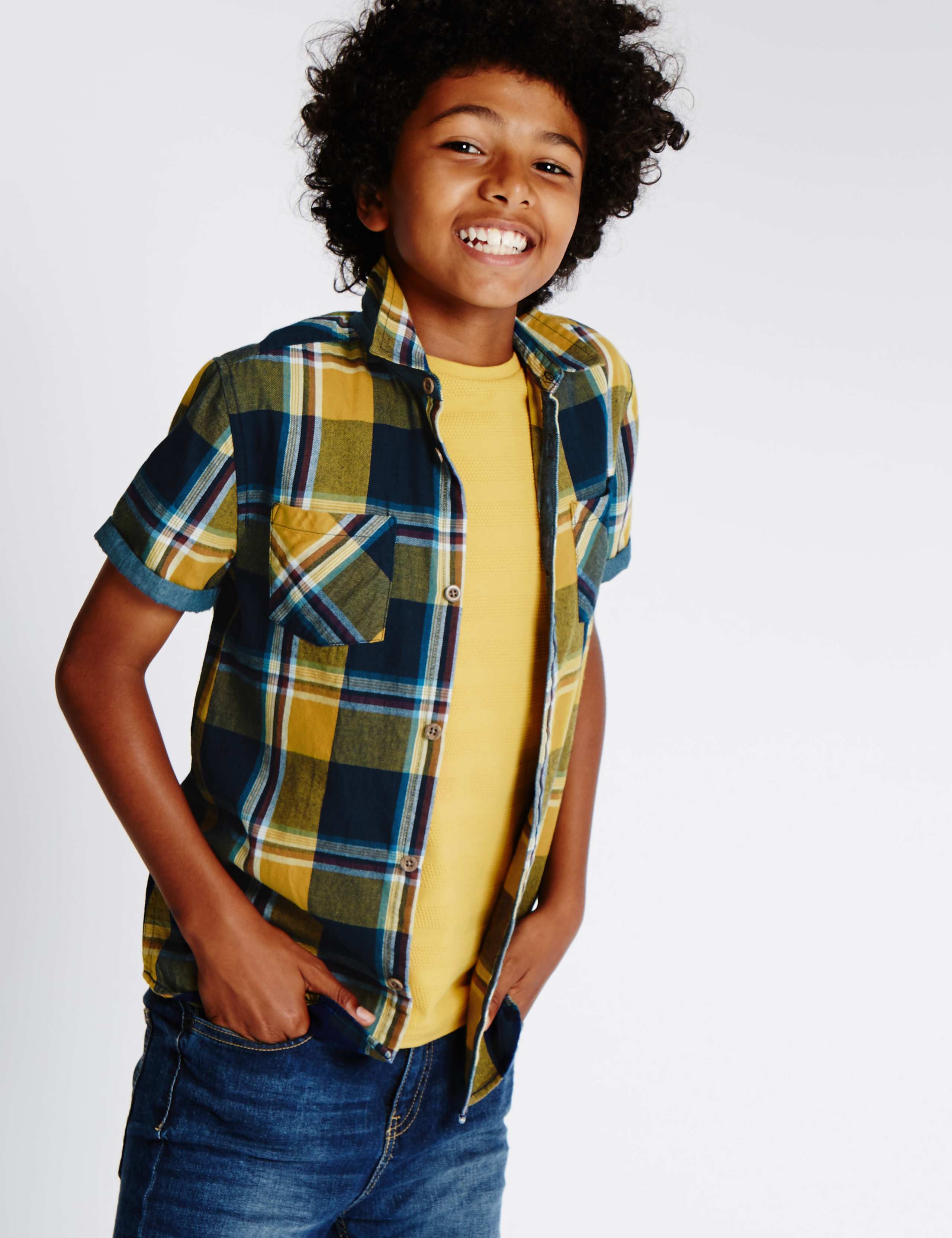 Pure Cotton Checked Shirt (5-14 Years) 1 of 6