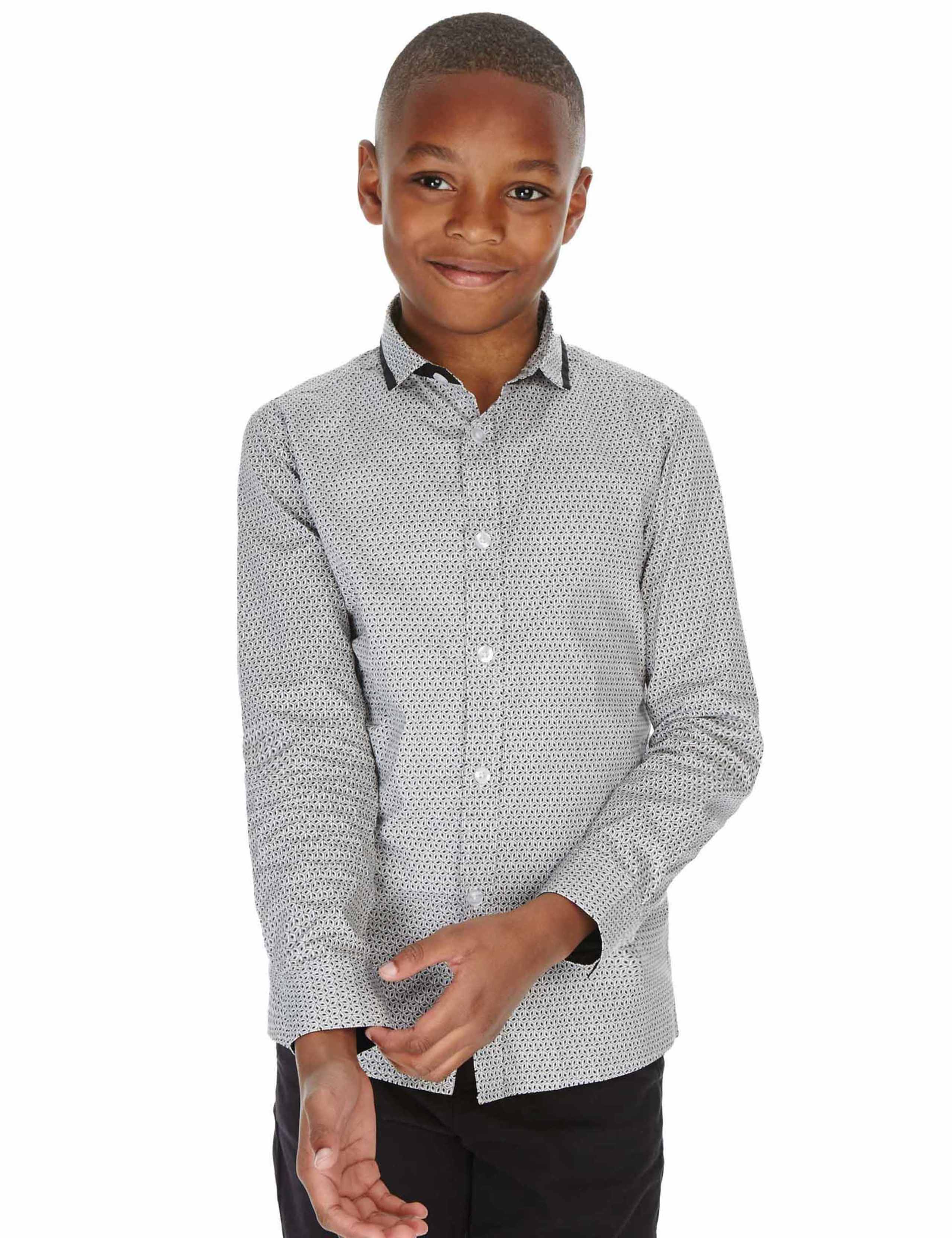 Pure Cotton Geometric Print Shirt (5-14 Years) 1 of 3