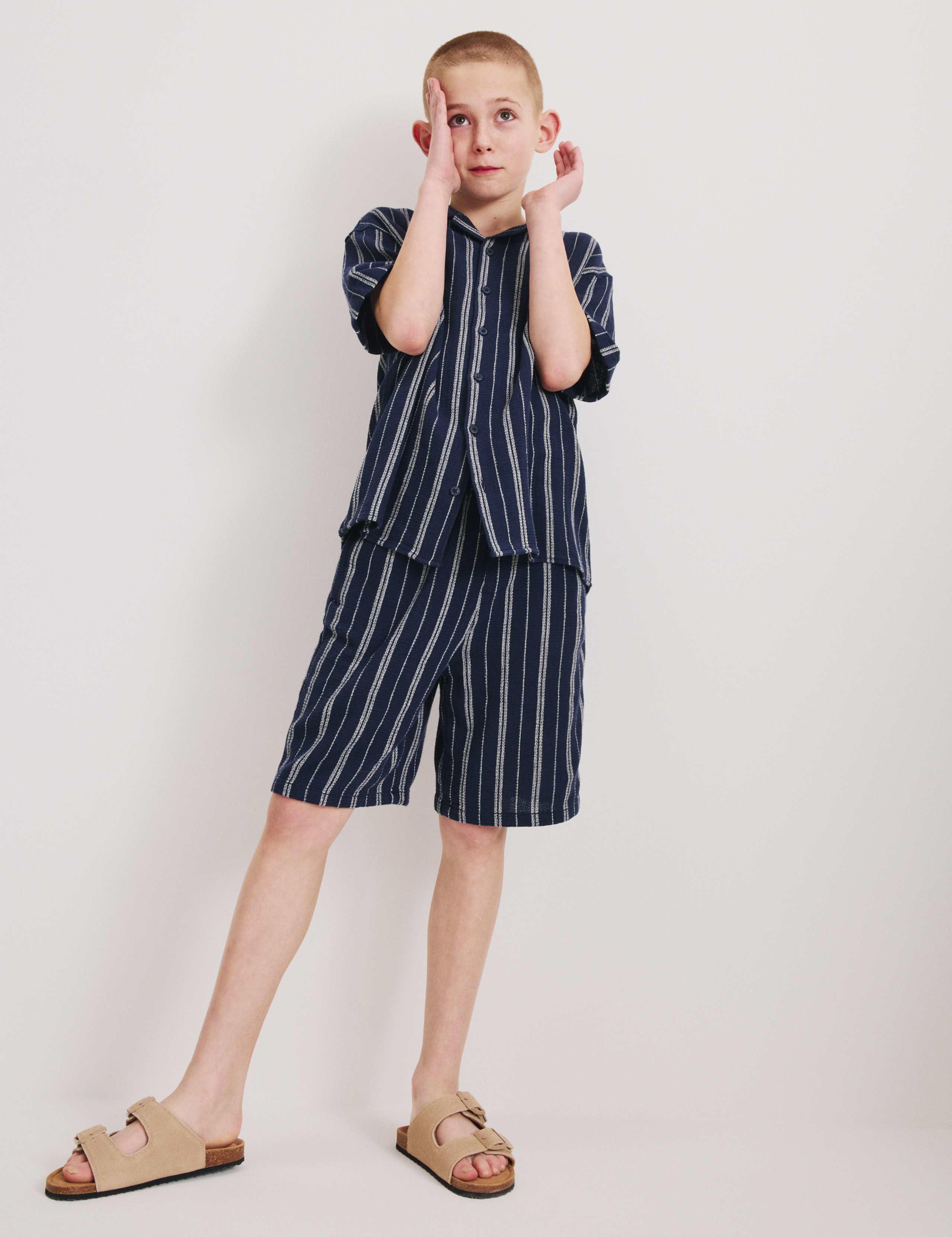 Pure Cotton Textured Stripe Shirt (6-16 Yrs) 3 of 7