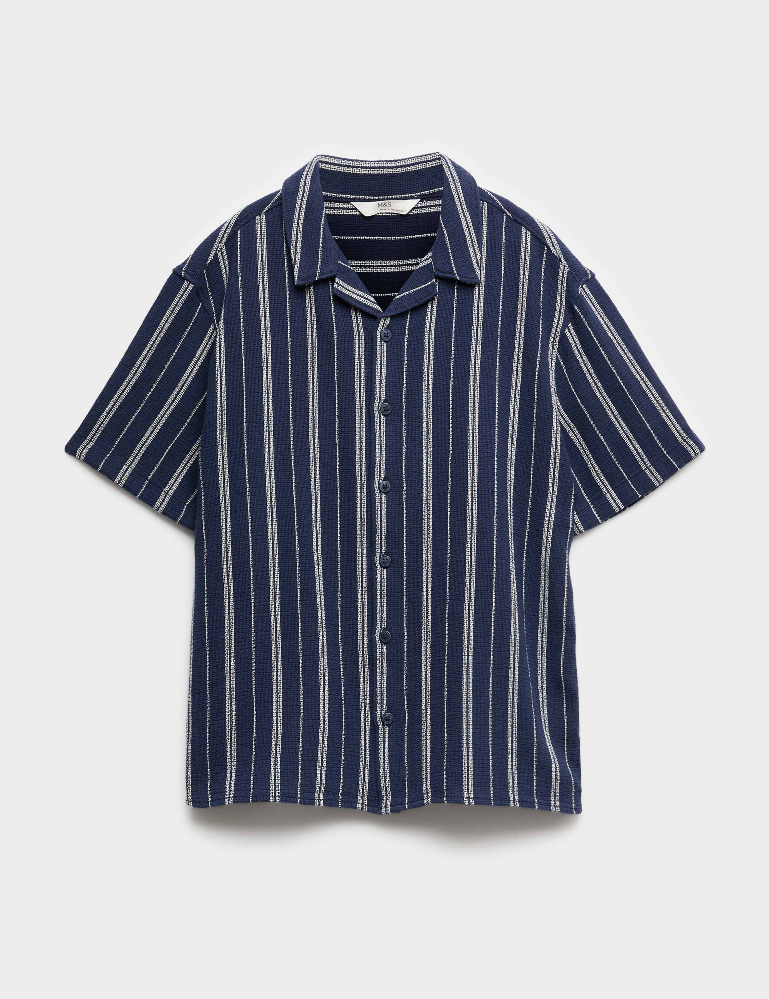 Pure Cotton Textured Stripe Shirt (6-16 Yrs) 2 of 7