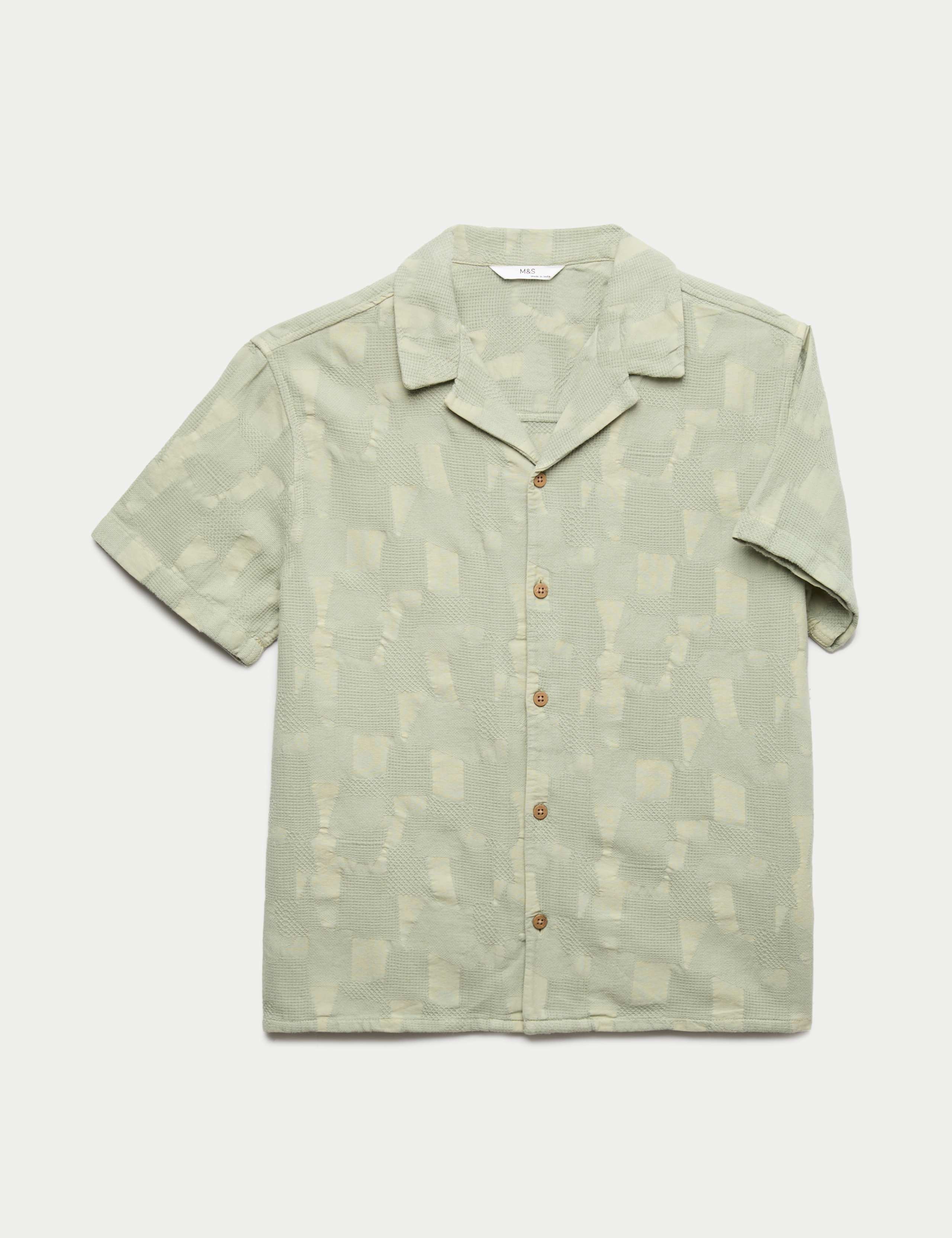 Pure Cotton Textured Shirt (6-16 Years) 1 of 1
