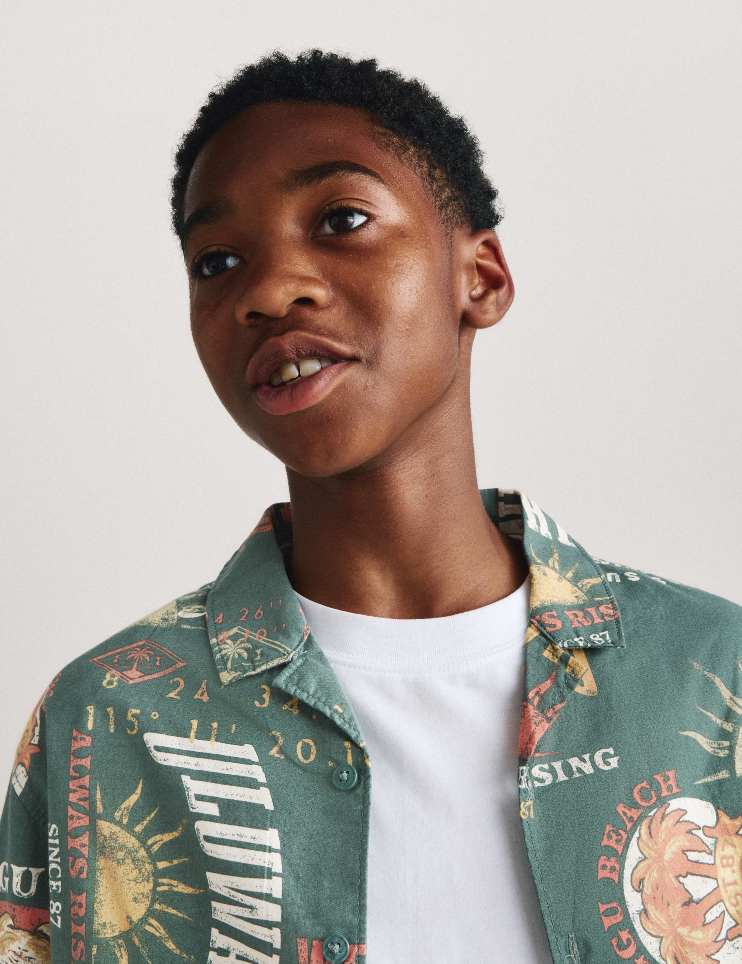 Pure Cotton Bali Print Shirt (6-16 Yrs) 1 of 6