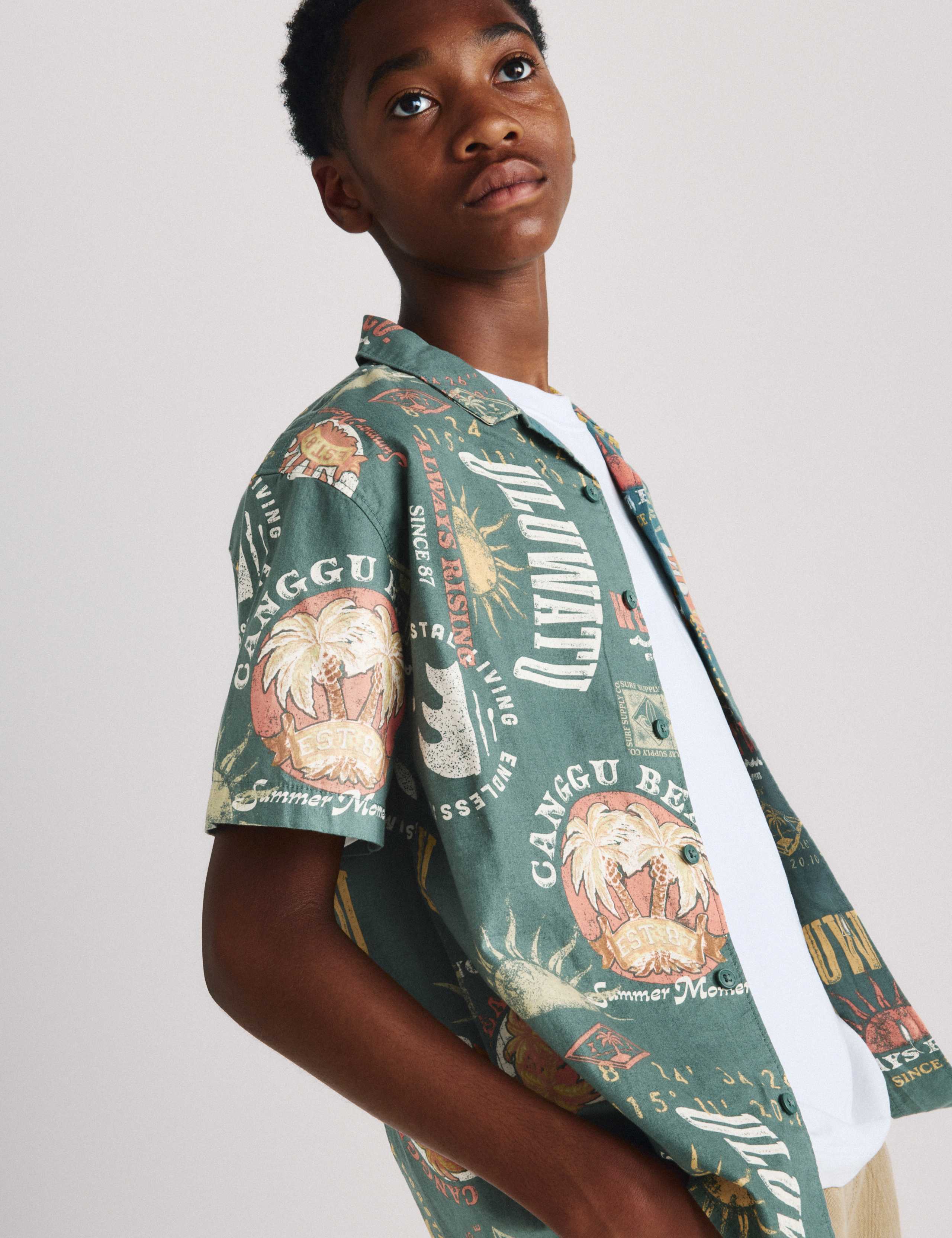 Pure Cotton Bali Print Shirt (6-16 Yrs) 5 of 6