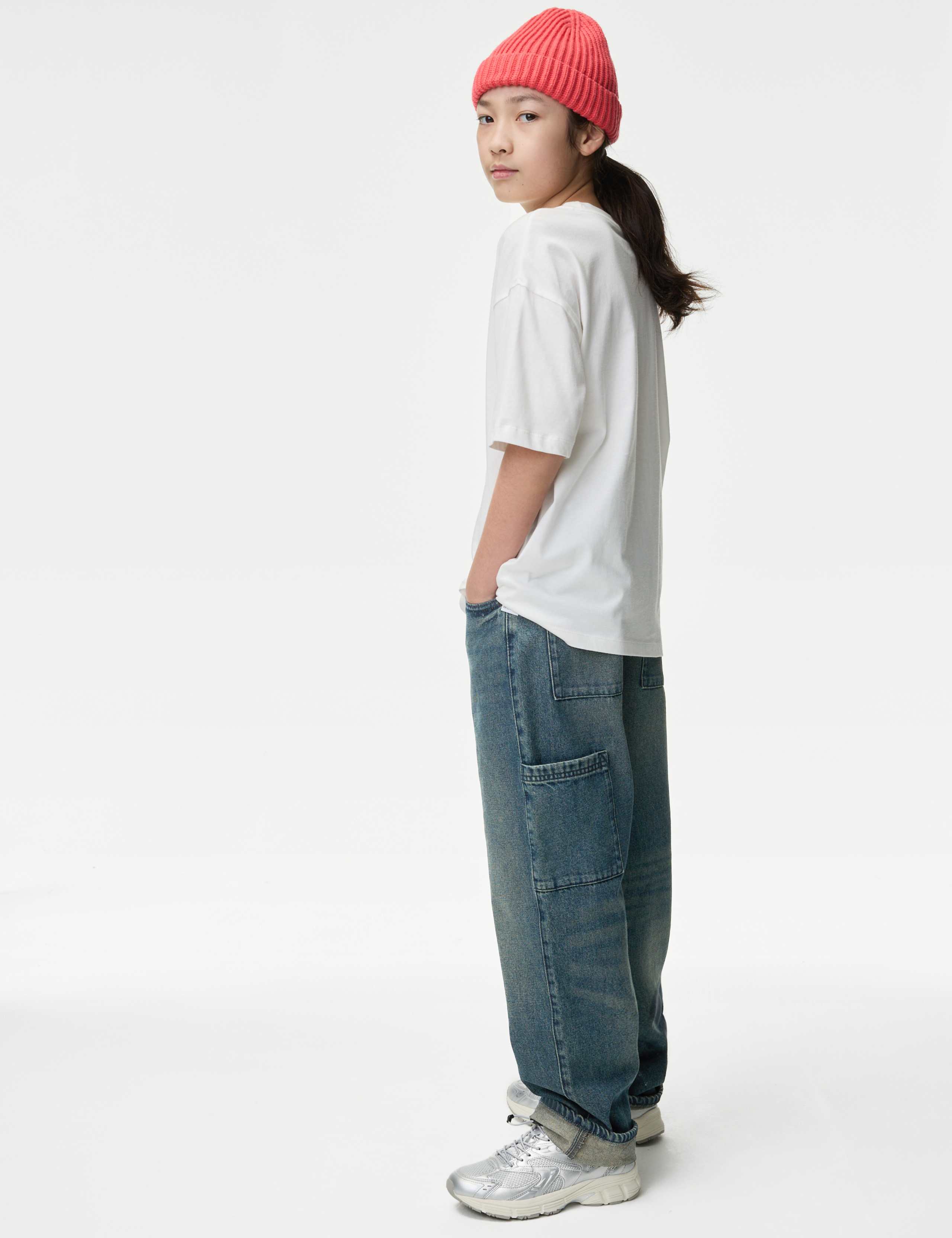 Pure Cotton Relaxed Jeans With Side Pocket (6-16 Yrs) 3 of 5