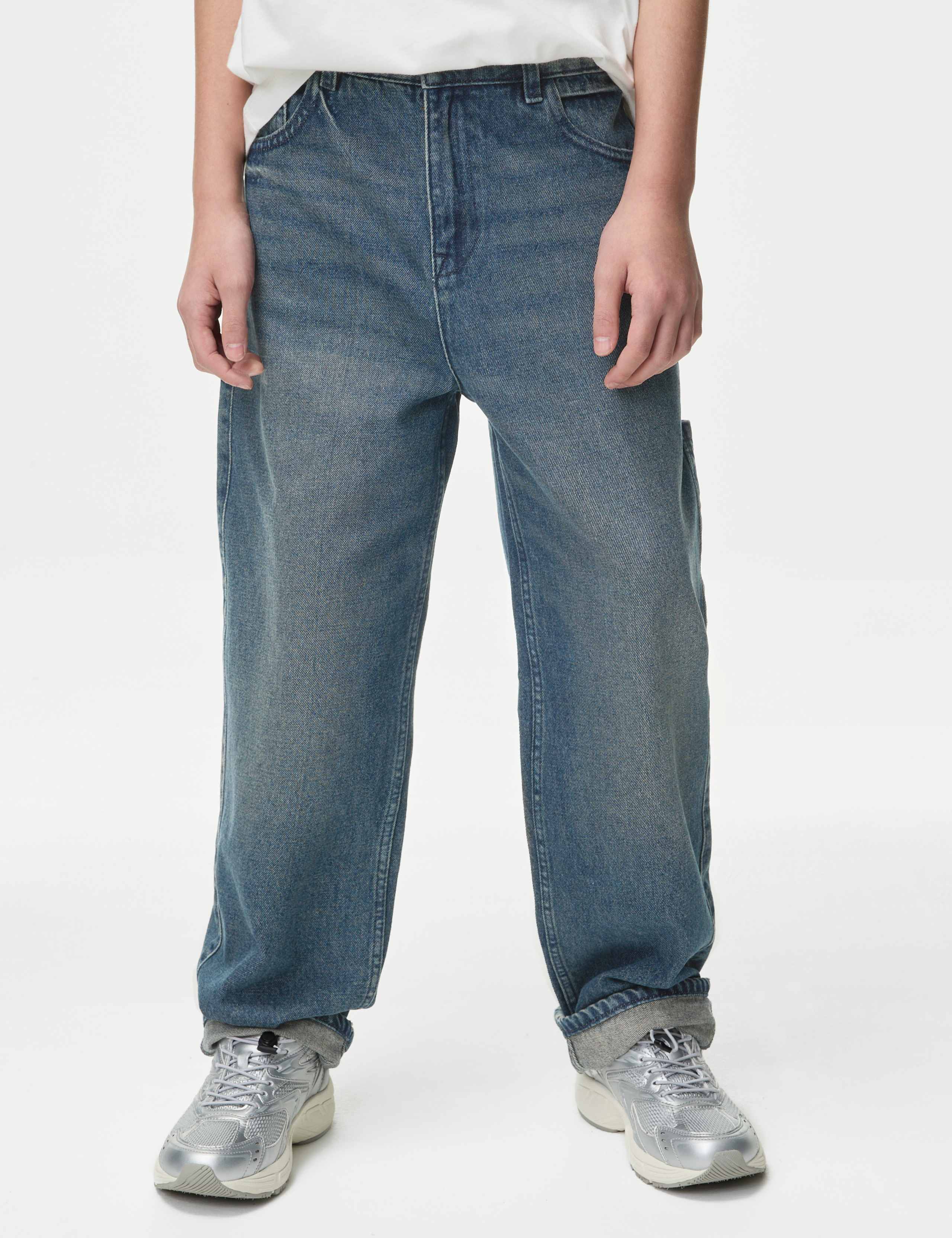 Pure Cotton Relaxed Jeans With Side Pocket (6-16 Yrs) 4 of 5