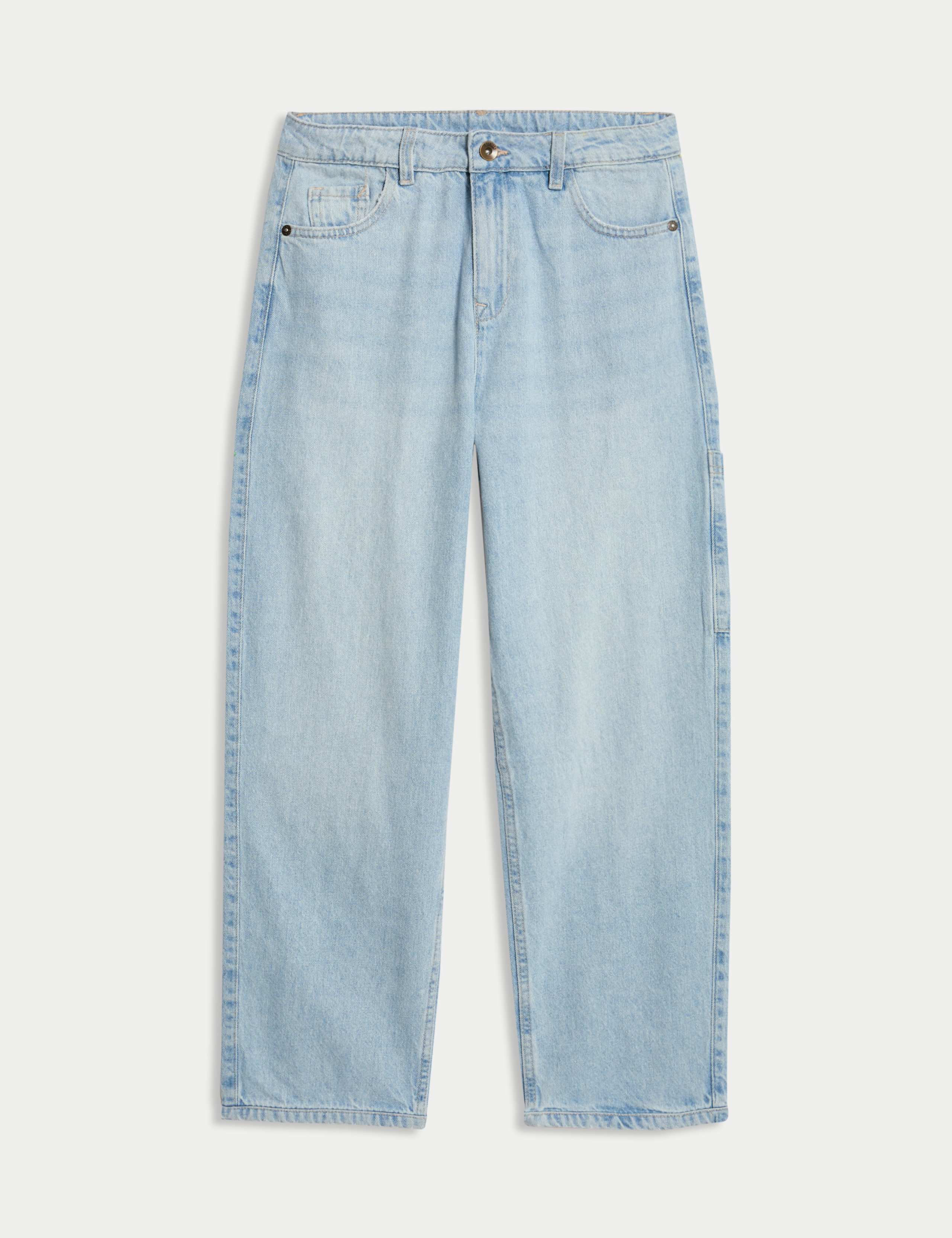 Pure Cotton Relaxed Jeans With Side Pocket (6-16 Yrs) 1 of 1