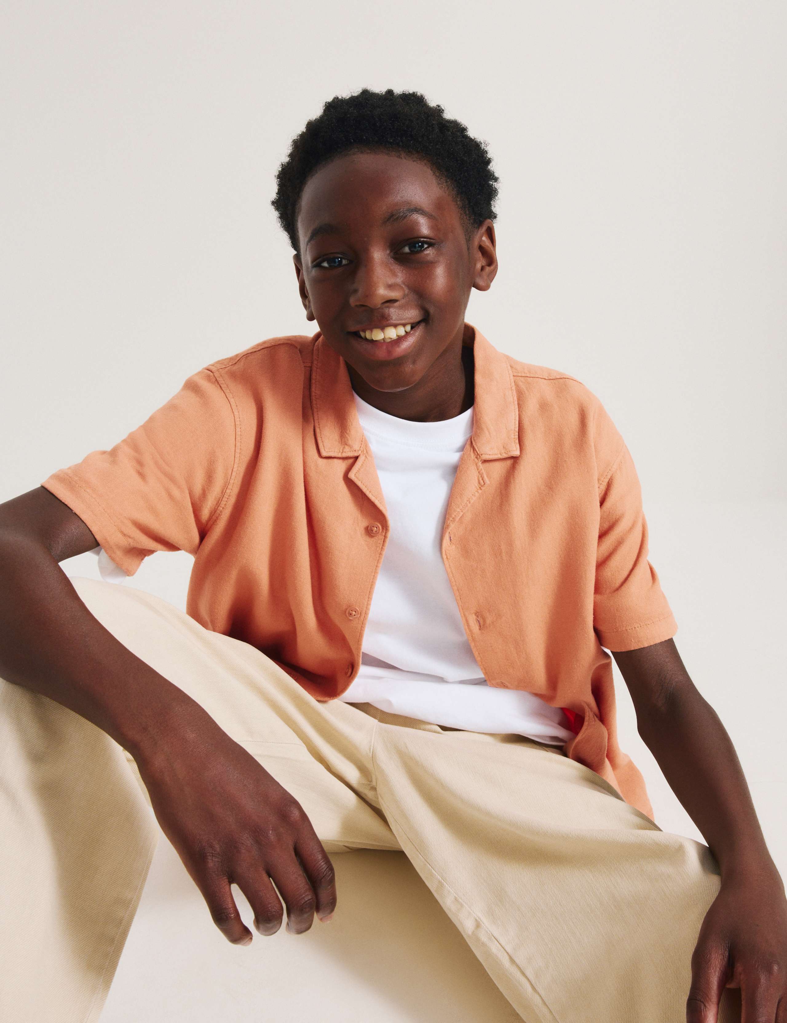 Linen Rich Plain Shirt (6-16 Yrs) 3 of 5