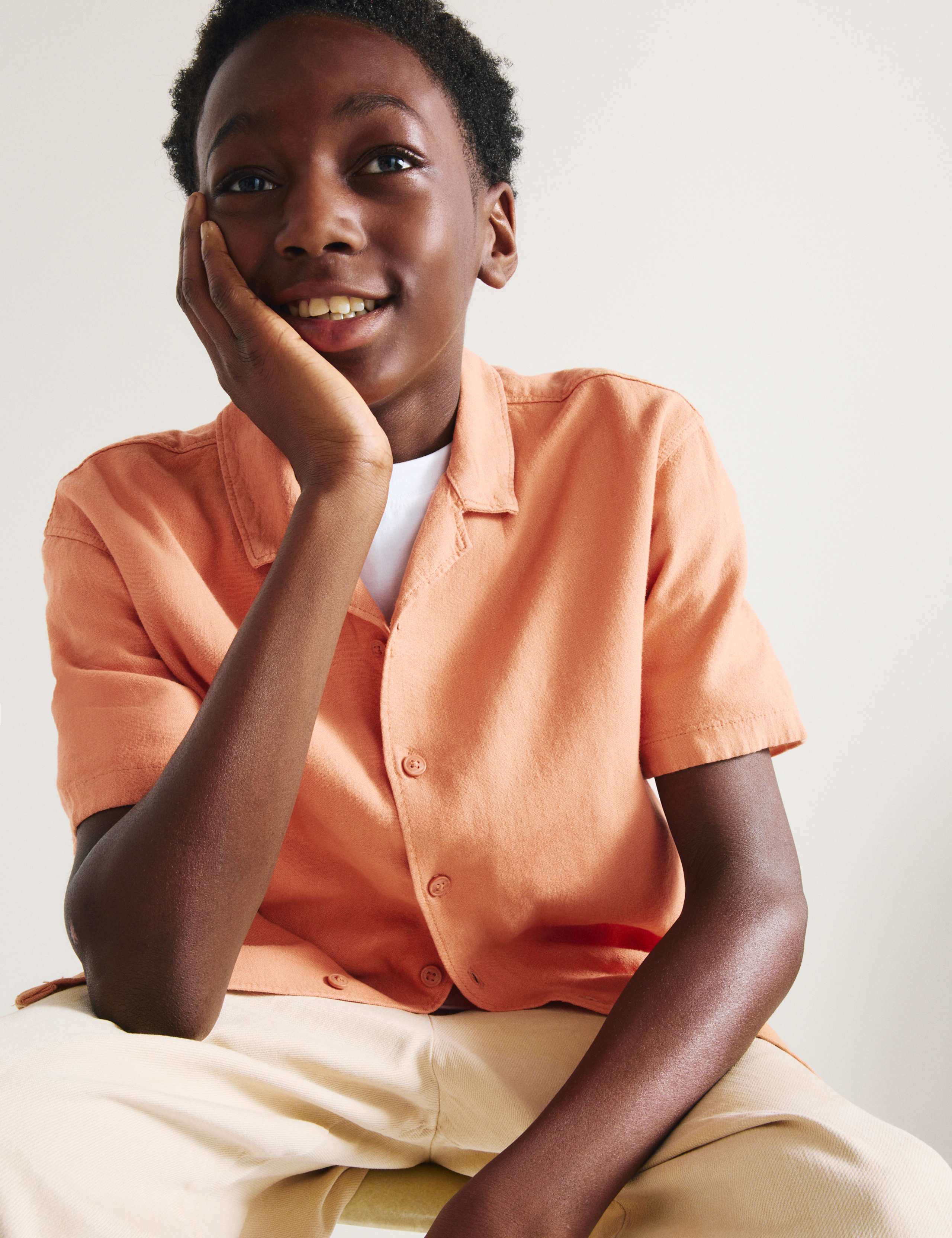 Linen Rich Plain Shirt (6-16 Yrs) 5 of 5