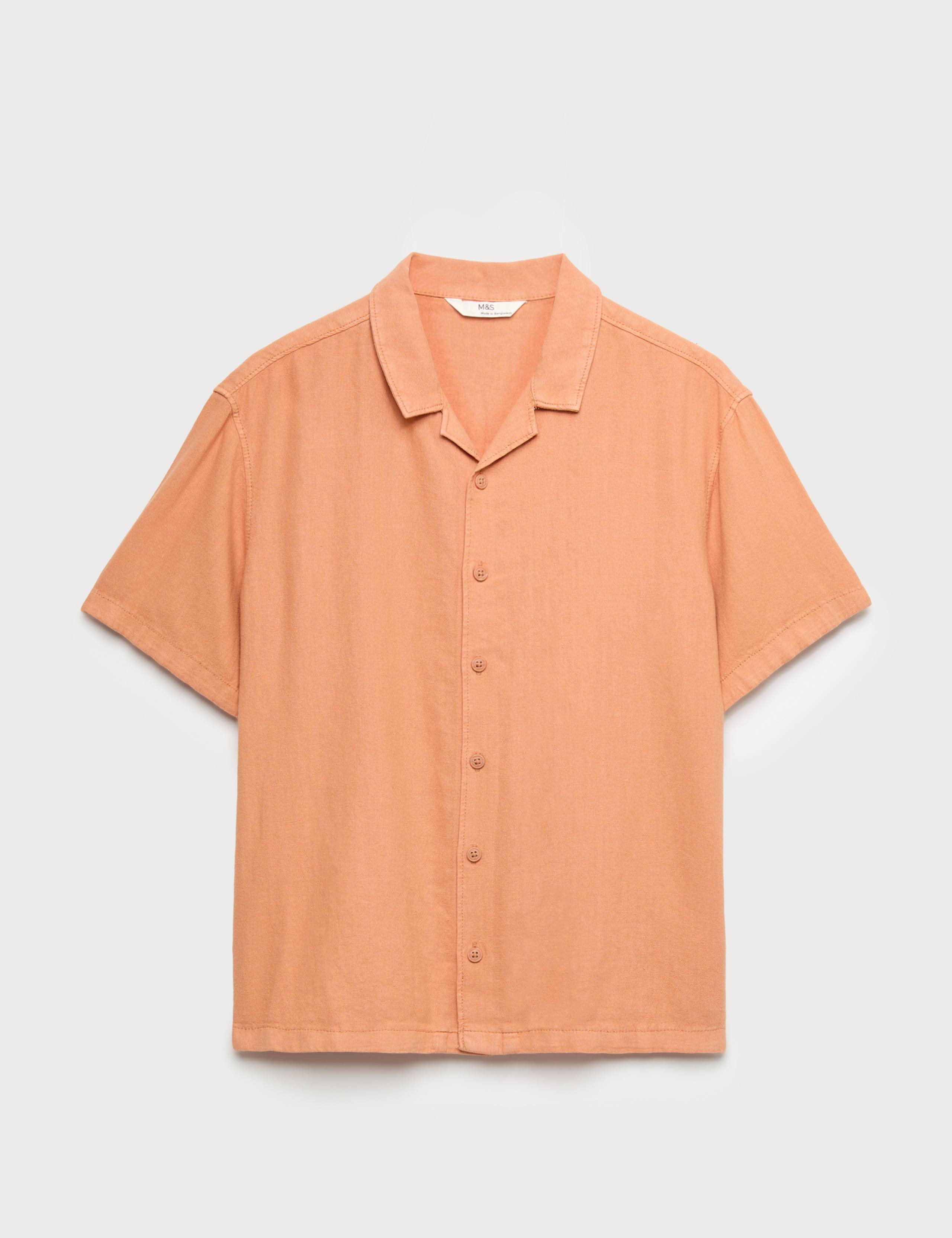 Linen Rich Plain Shirt (6-16 Yrs) 1 of 1