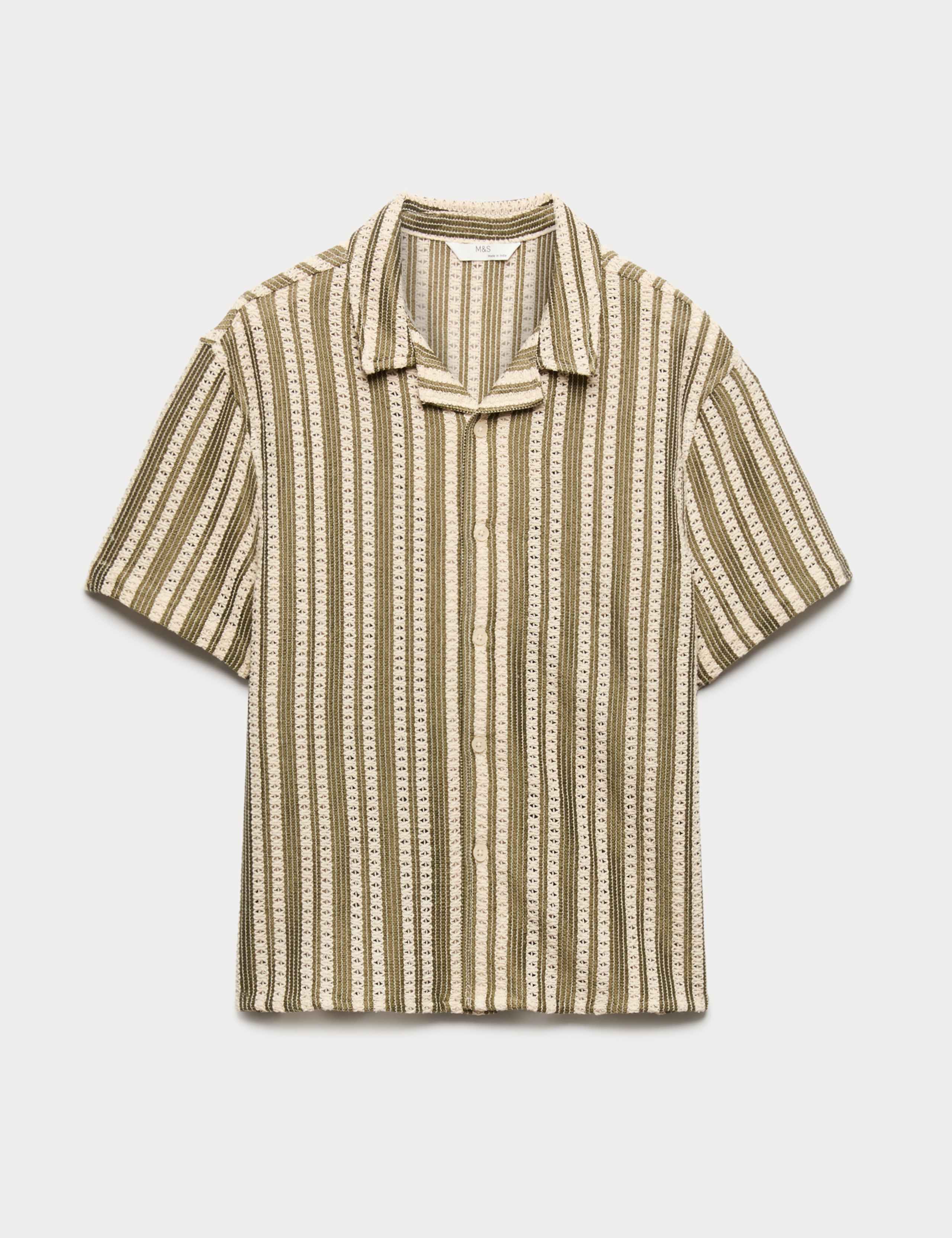 Cotton Rich Textured Striped Shirt (6-16 Yrs) 2 of 2