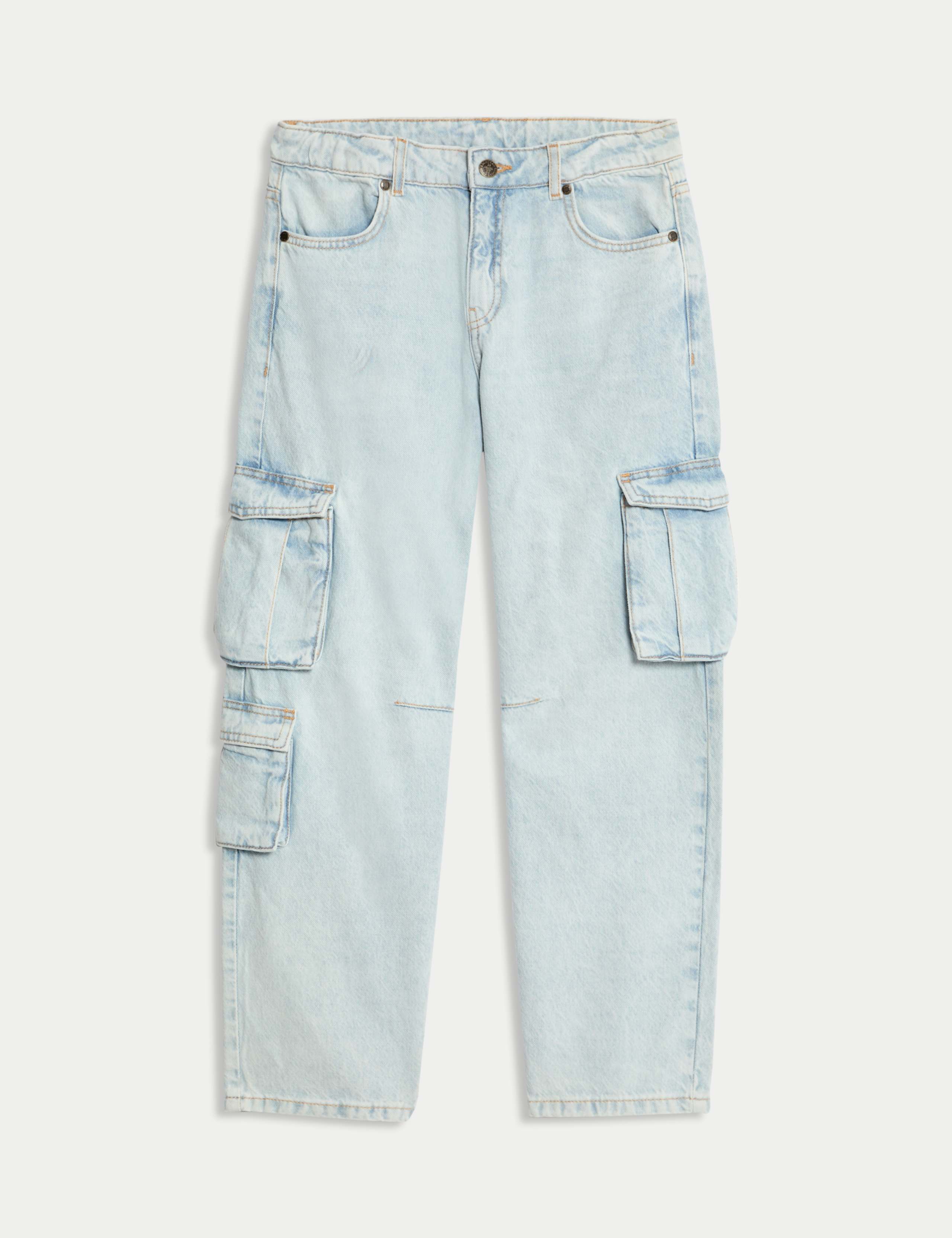 Pure Cotton Cargo Jeans (6-16 Yrs) 2 of 7