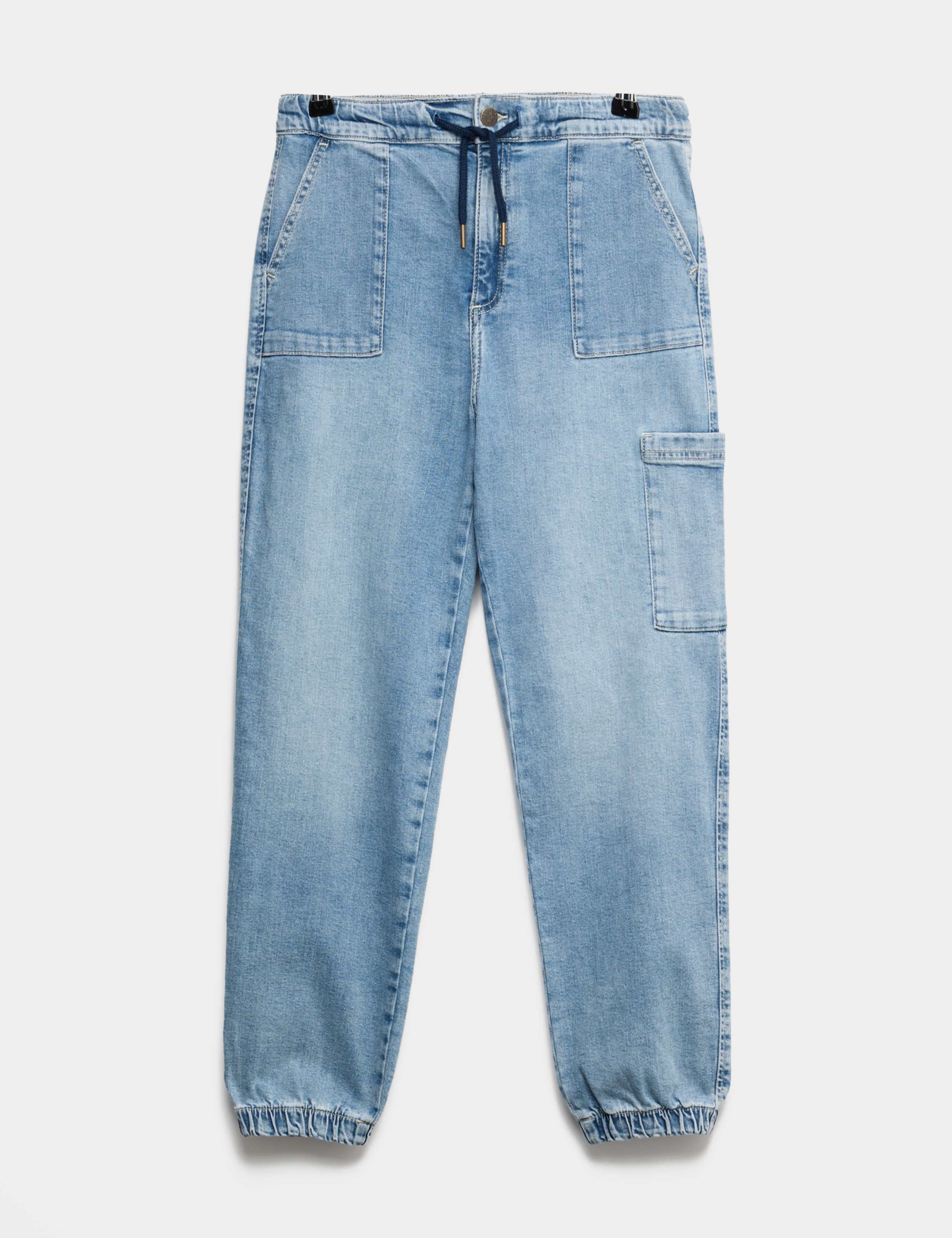 Cotton Rich Denim Drawstring Jeans (6-16 Yrs) 1 of 3