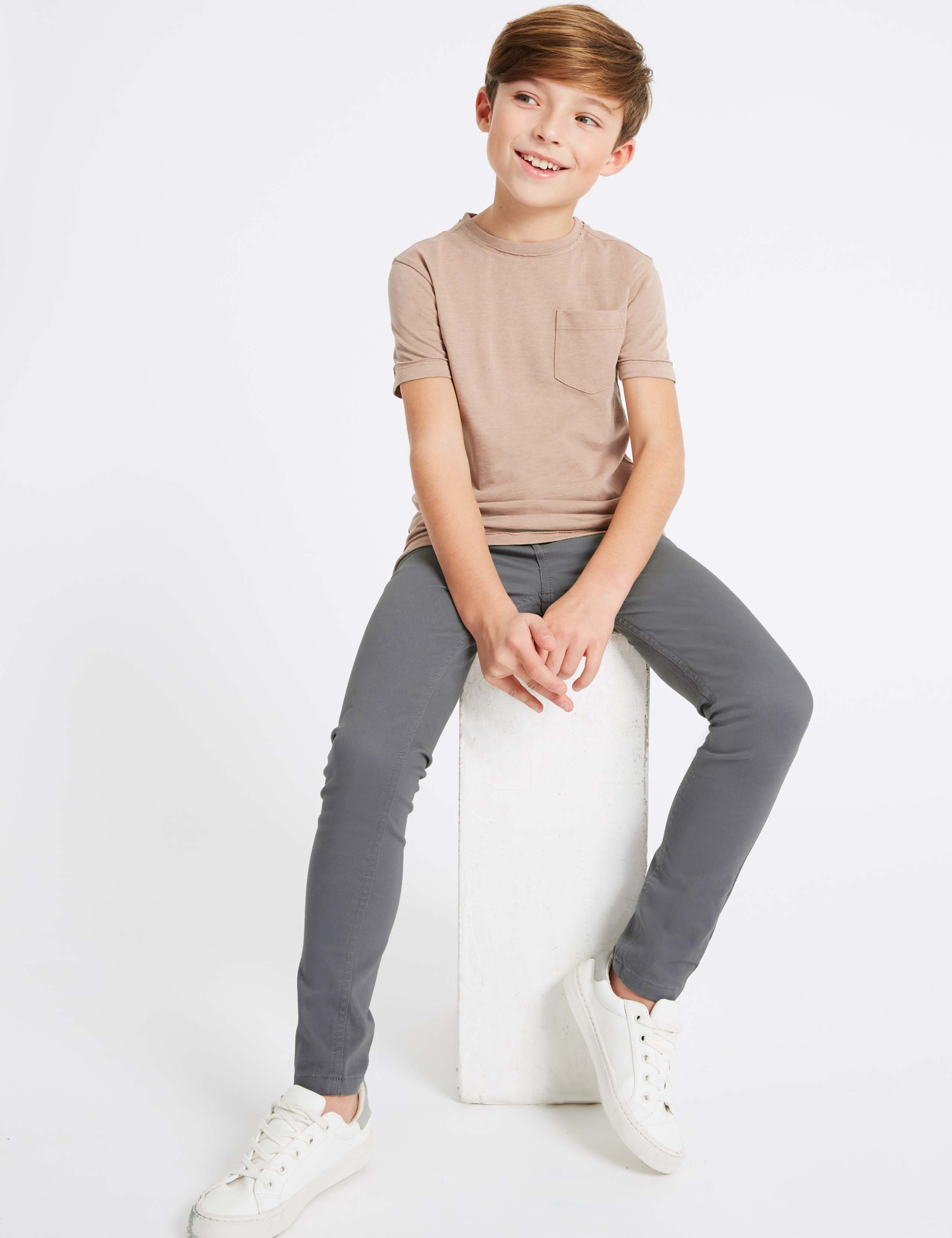 Cotton Rich Skinny Leg Jeans (3-16 Years) 1 of 4