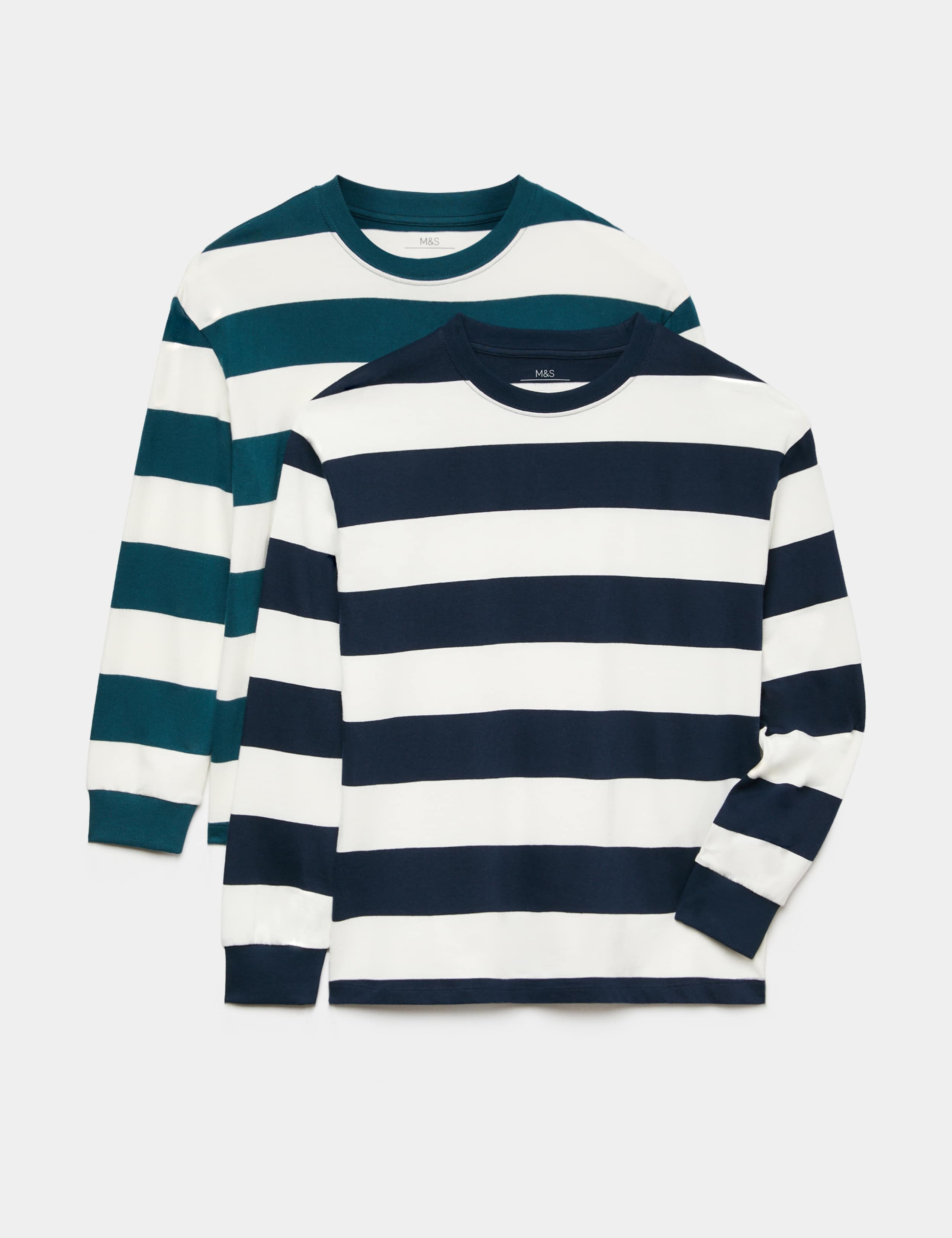 2 Pack Pure Cotton Striped Tops (6-16 Yrs) 1 of 1