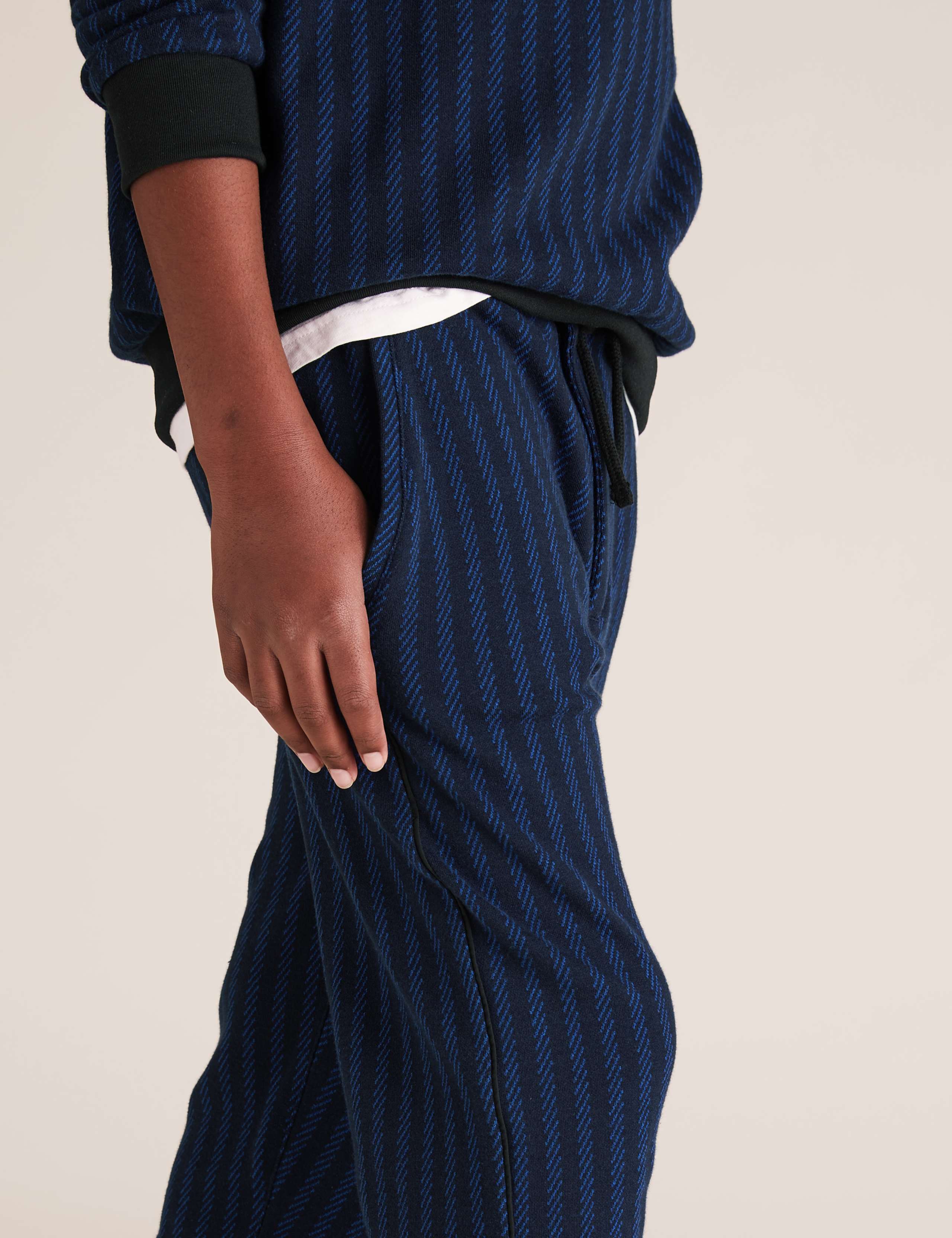 Slim Pure Cotton Striped Joggers (6-16 Yrs) 3 of 5