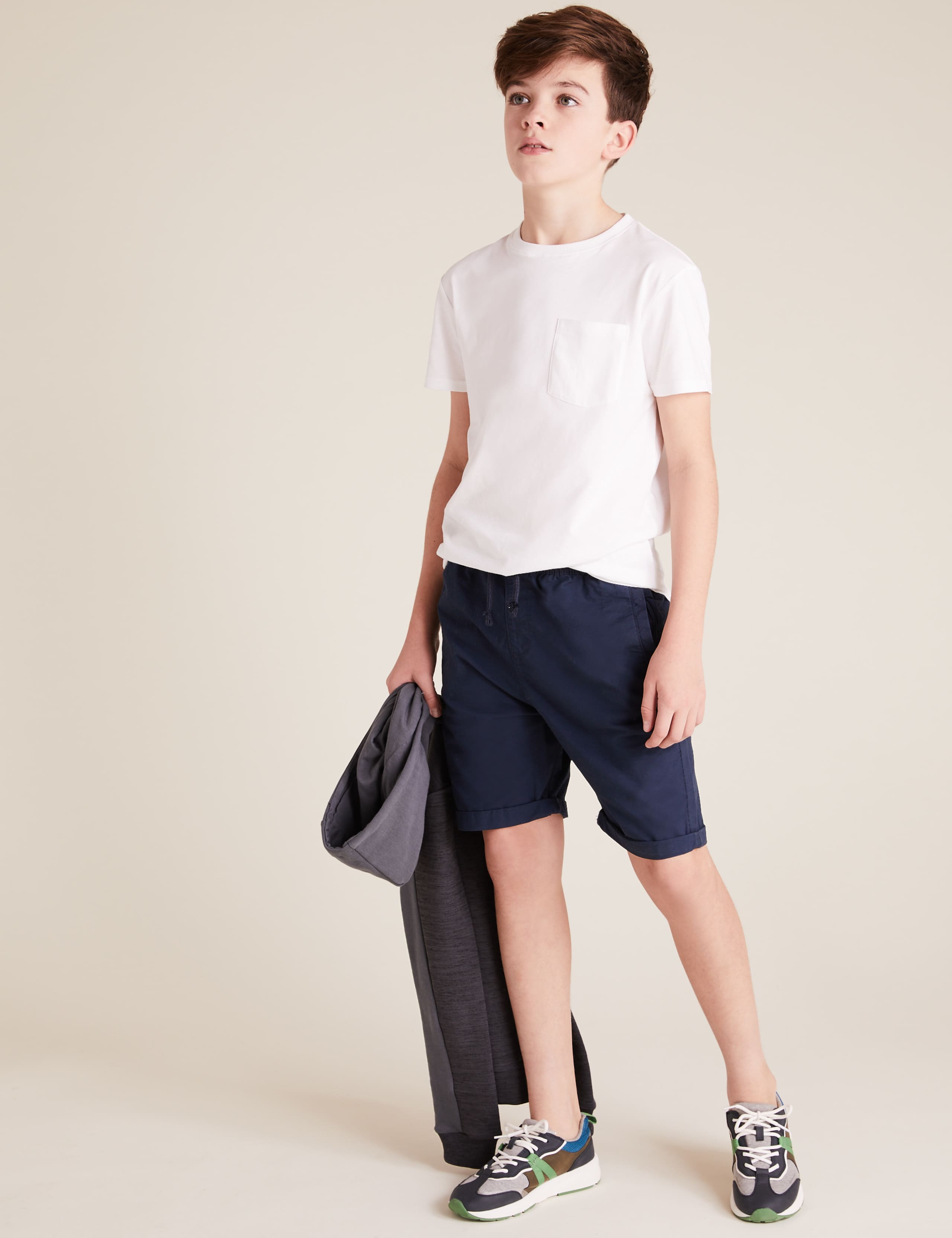 2pk Pure Cotton Ripstop Shorts (6-14 Yrs) 1 of 5