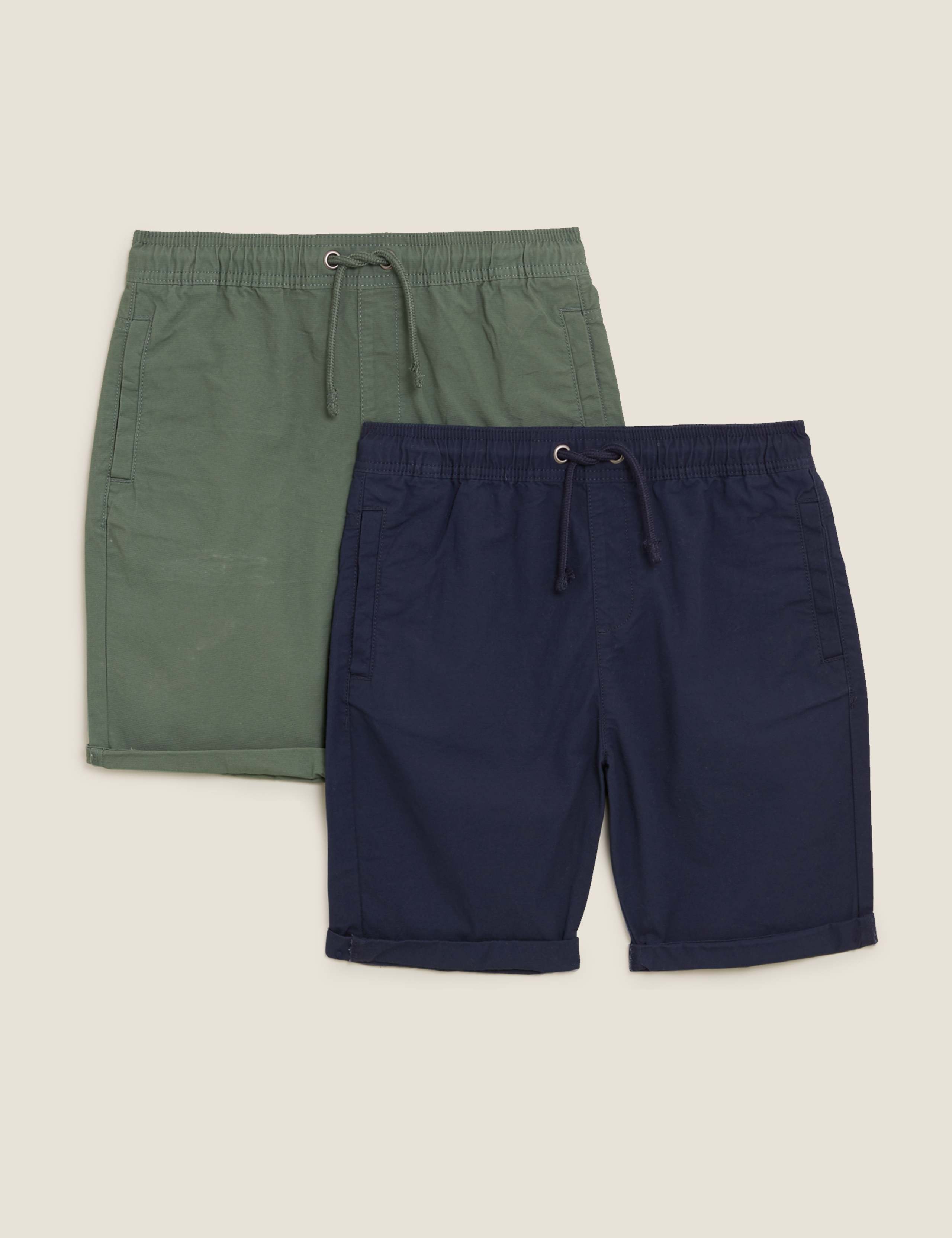 2pk Pure Cotton Ripstop Shorts (6-14 Yrs) 2 of 5