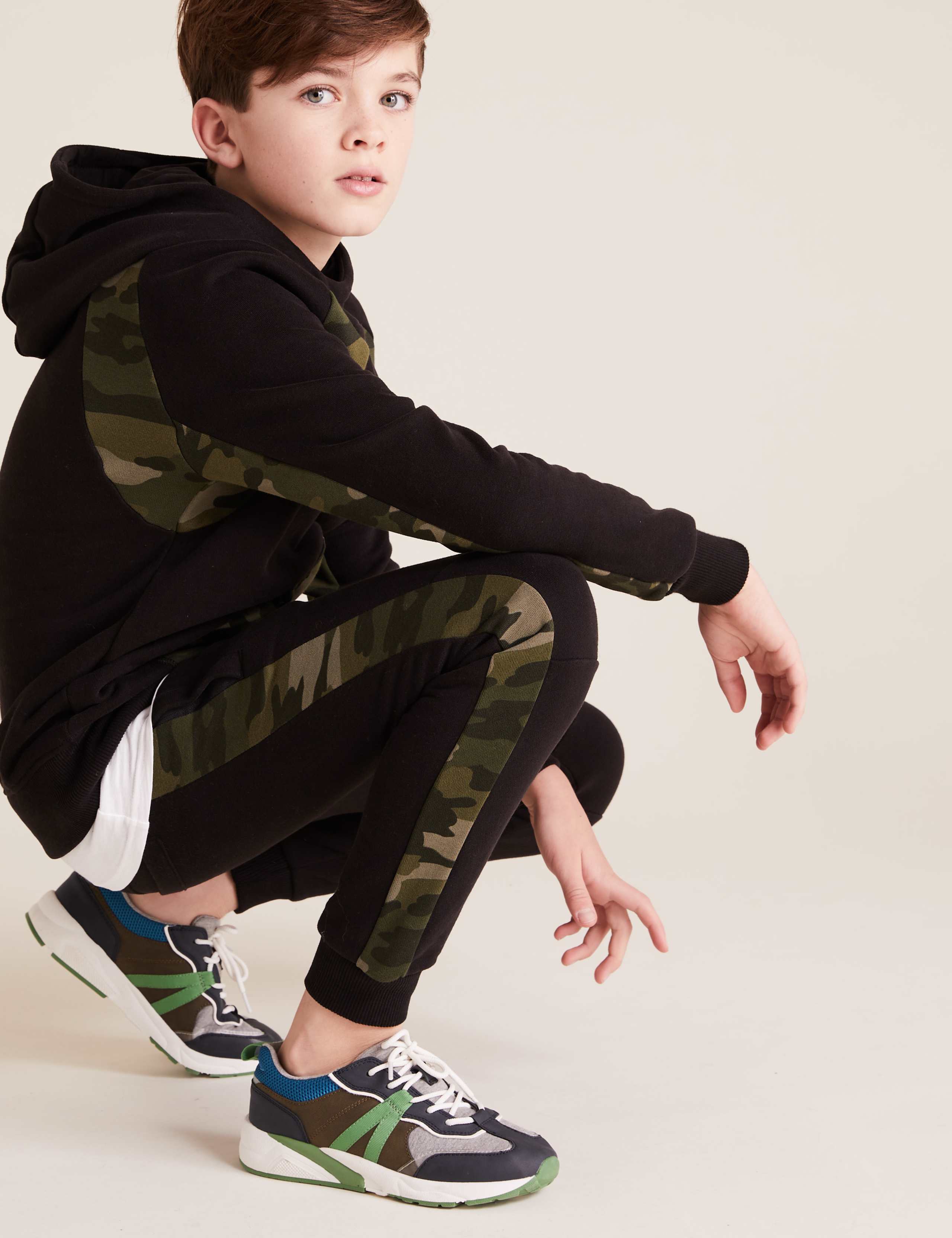 Slim Cotton Camouflage Side Stripe Joggers (6-14 Yrs) 3 of 6