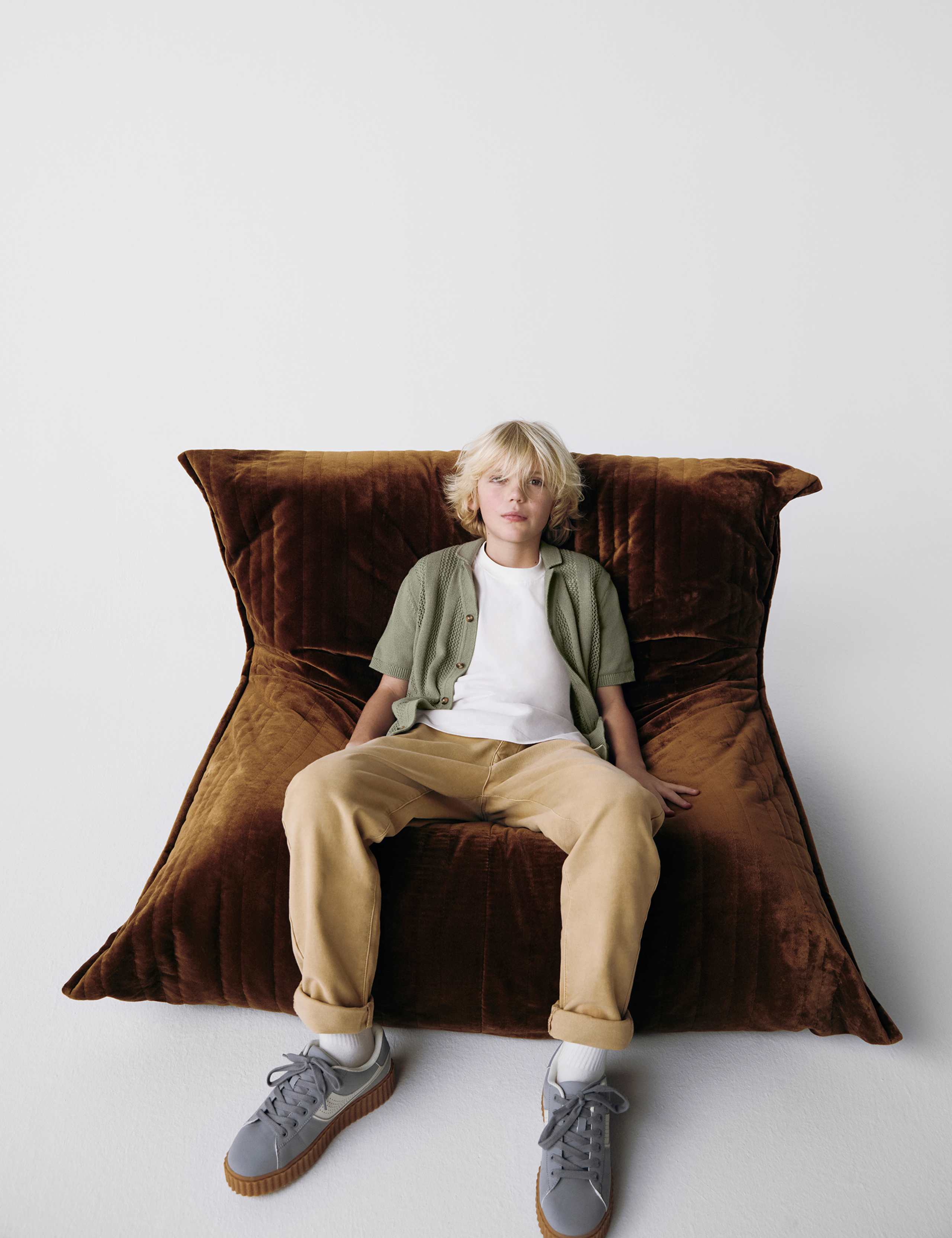 Relaxed Cotton Rich Skater Chinos (2-16 Yrs) 1 of 6