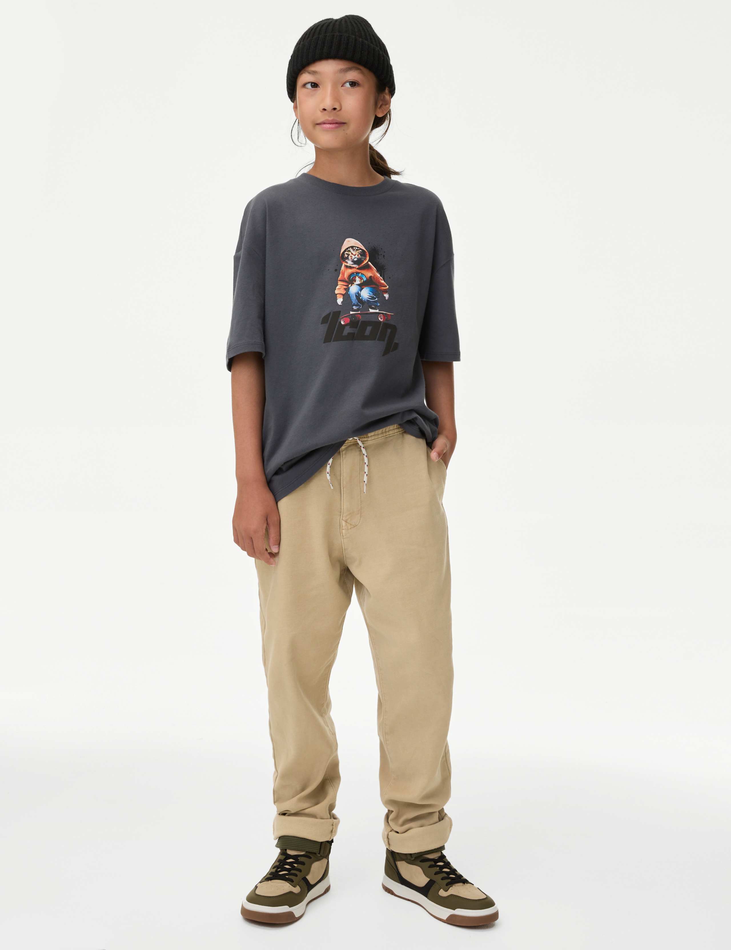 Relaxed Cotton Rich Skater Chinos (2-16 Yrs) 6 of 6